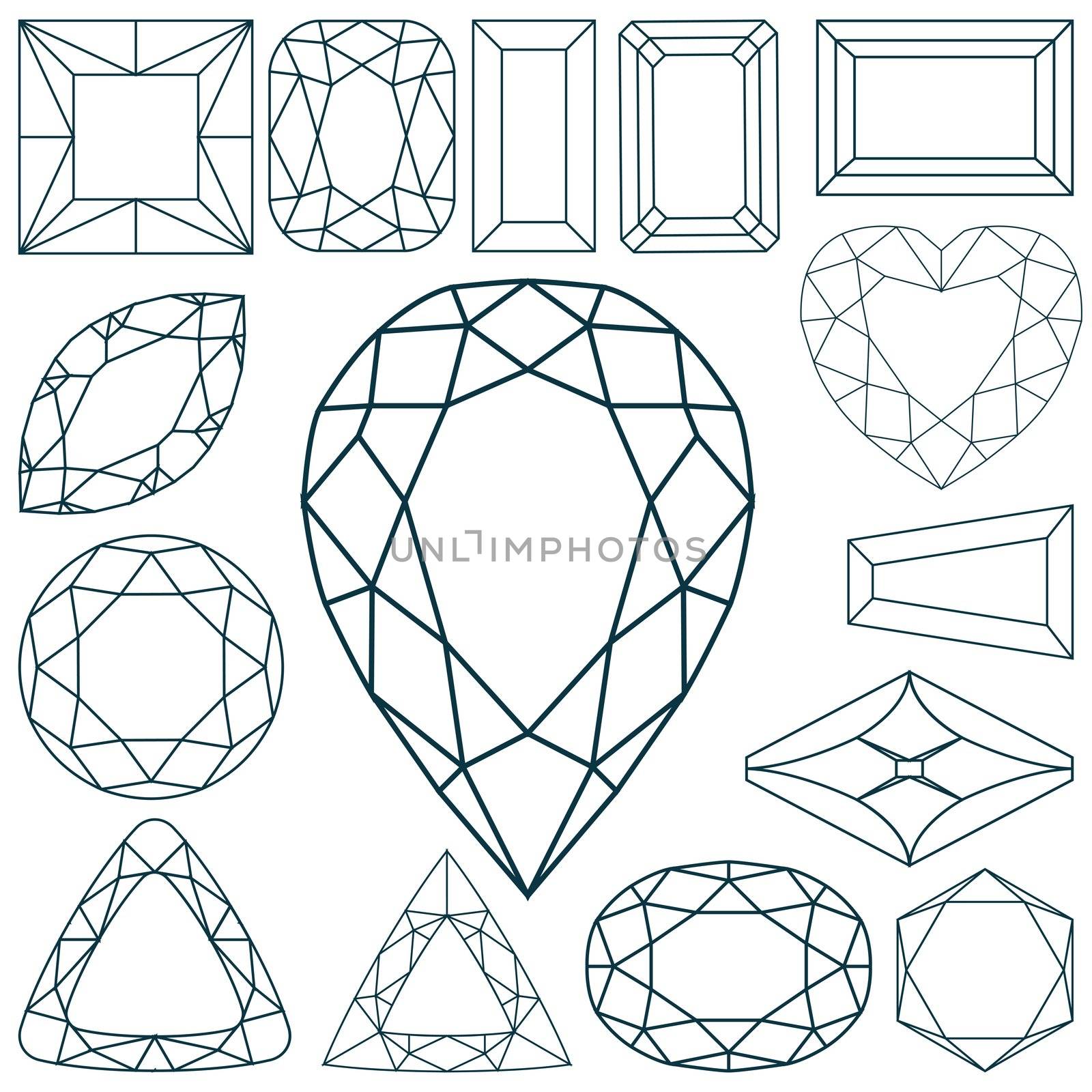 stone shapes against white background, abstract vector art illustration