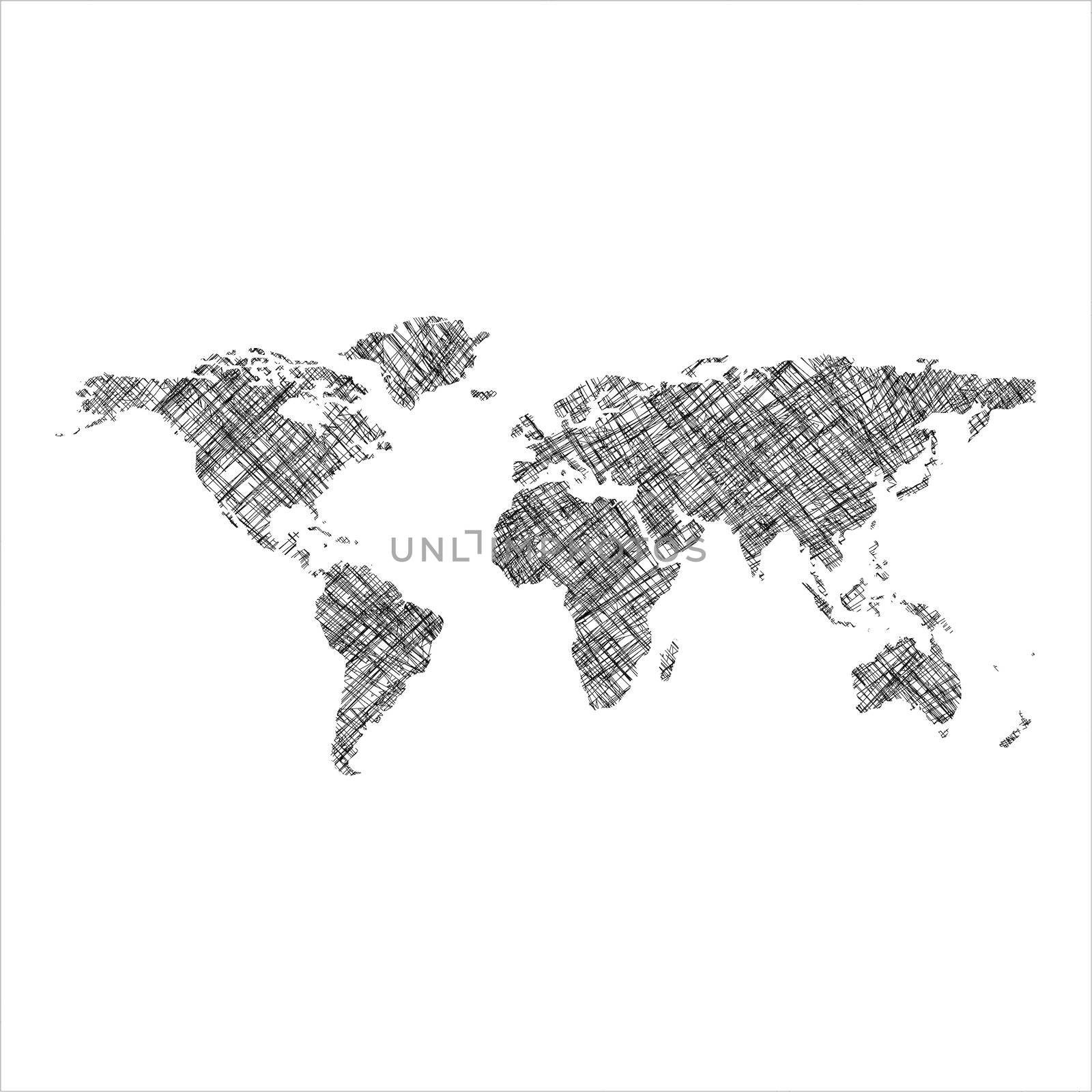 striped black world map by robertosch