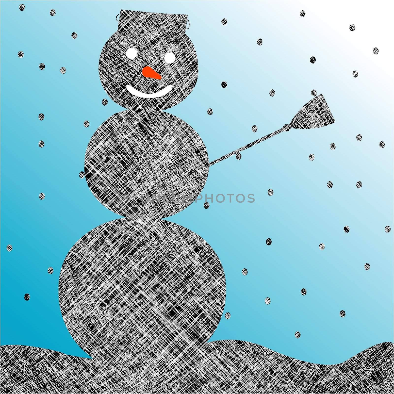 striped snow man by robertosch