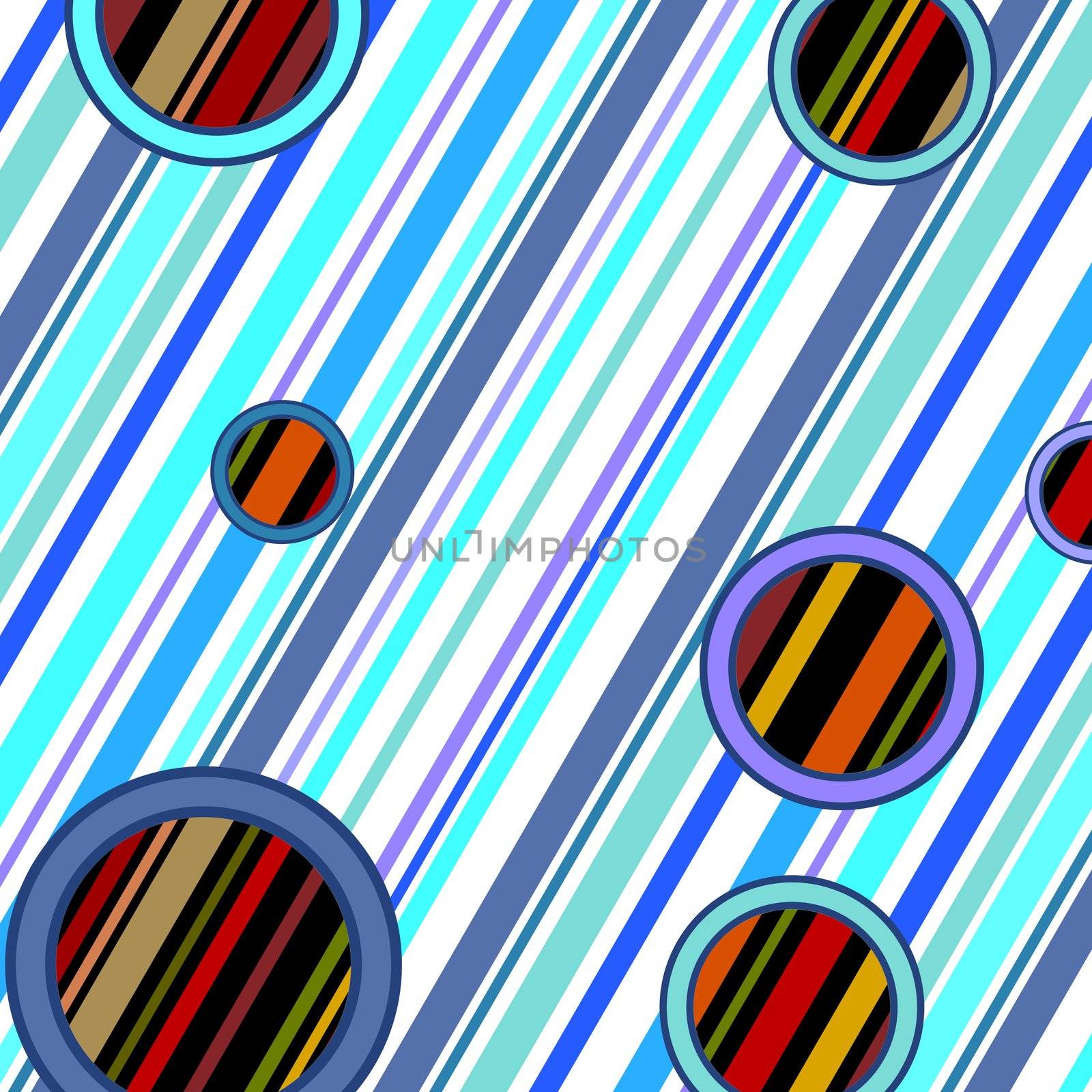 stripes and circles retro pattern by robertosch