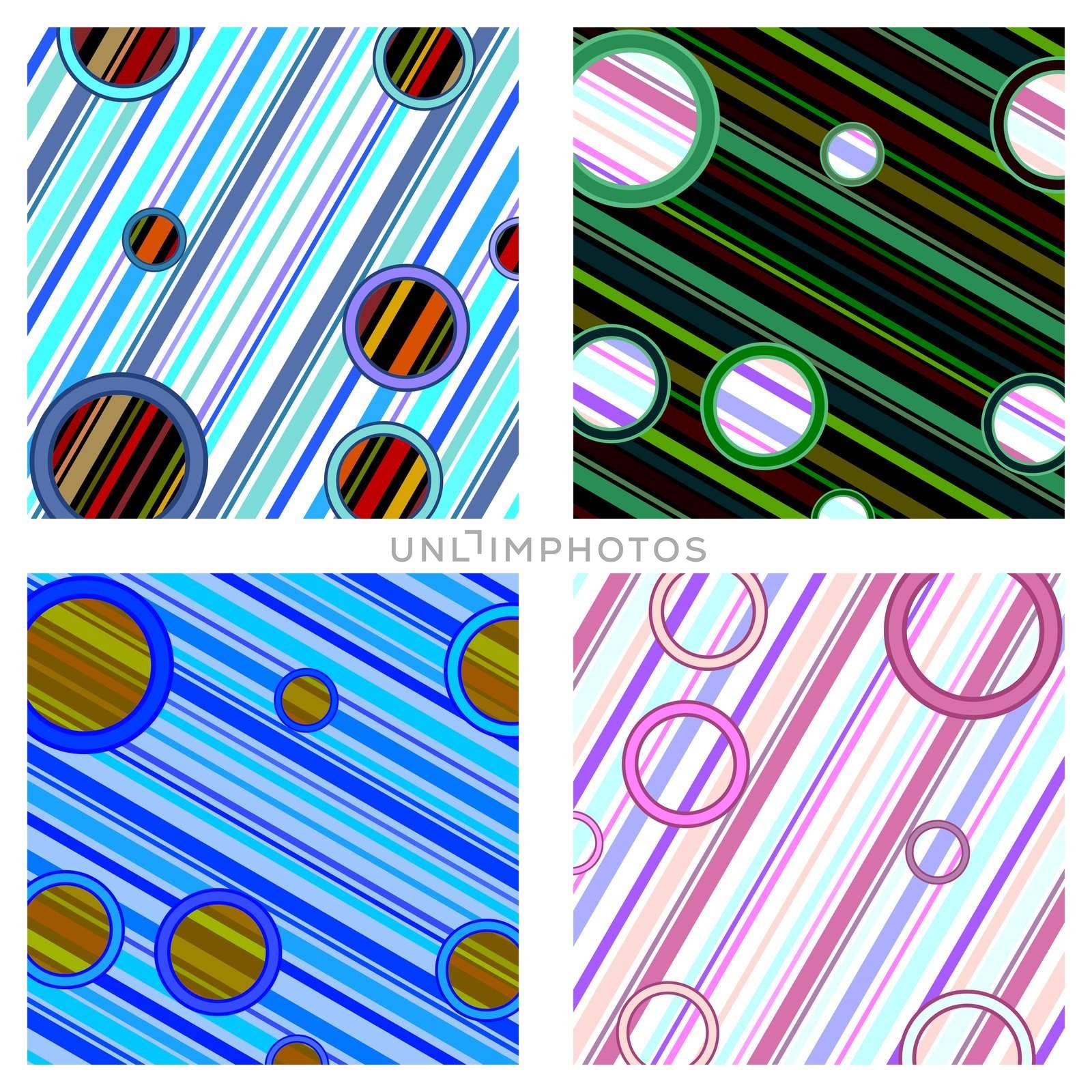 stripes and circles retro textures, abstract vector art illustration