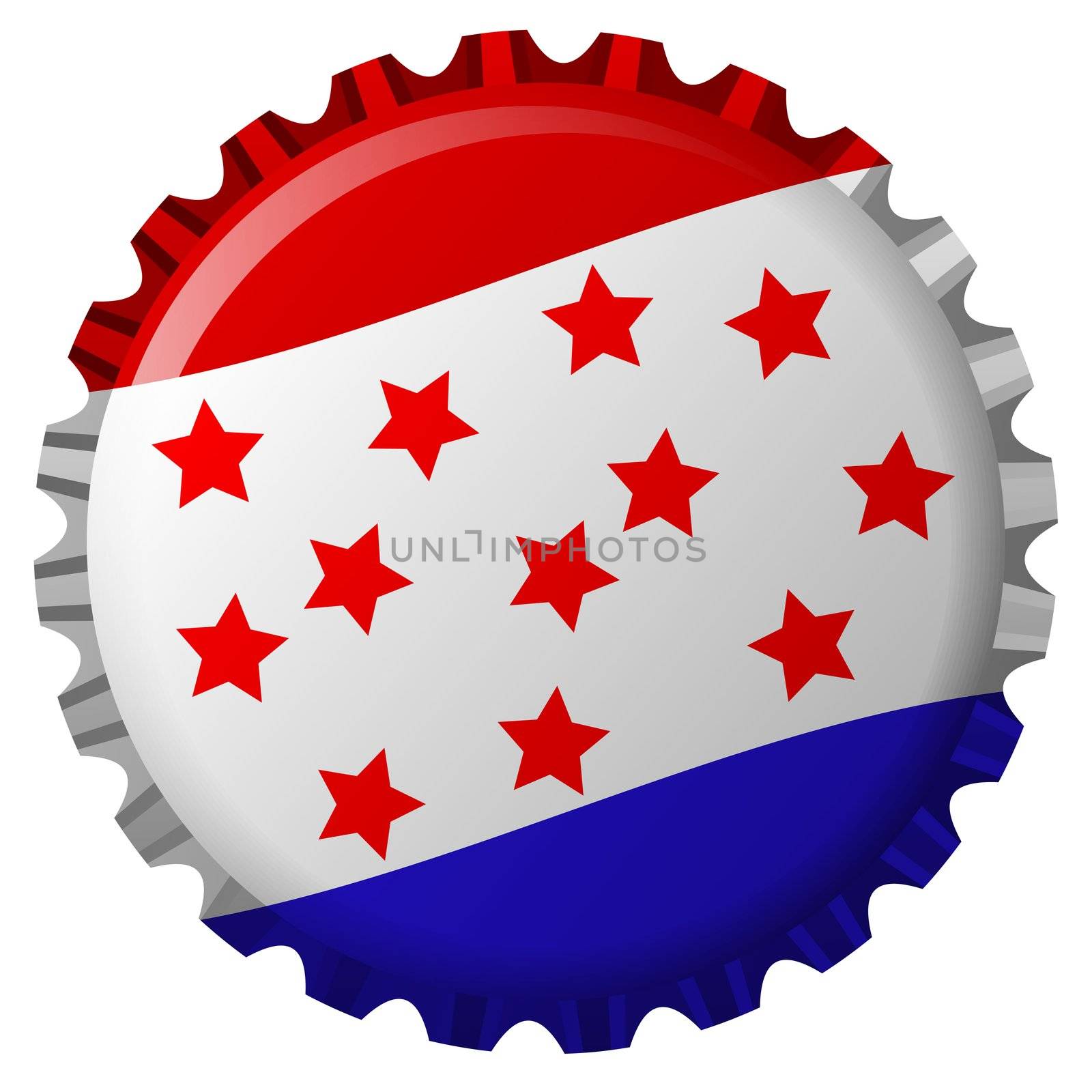 stylized bottle cap with united states flag by robertosch
