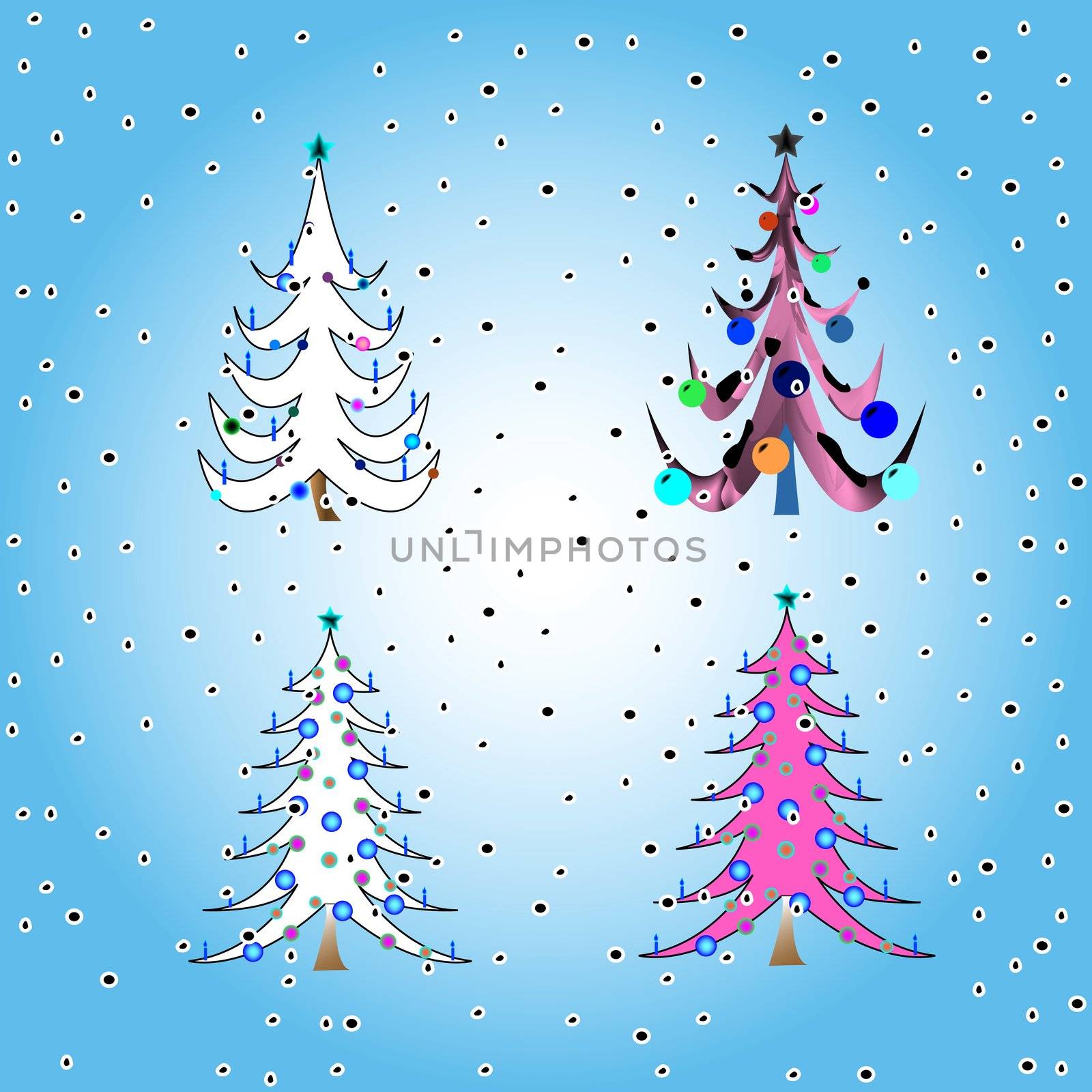 stylized christmas trees by robertosch