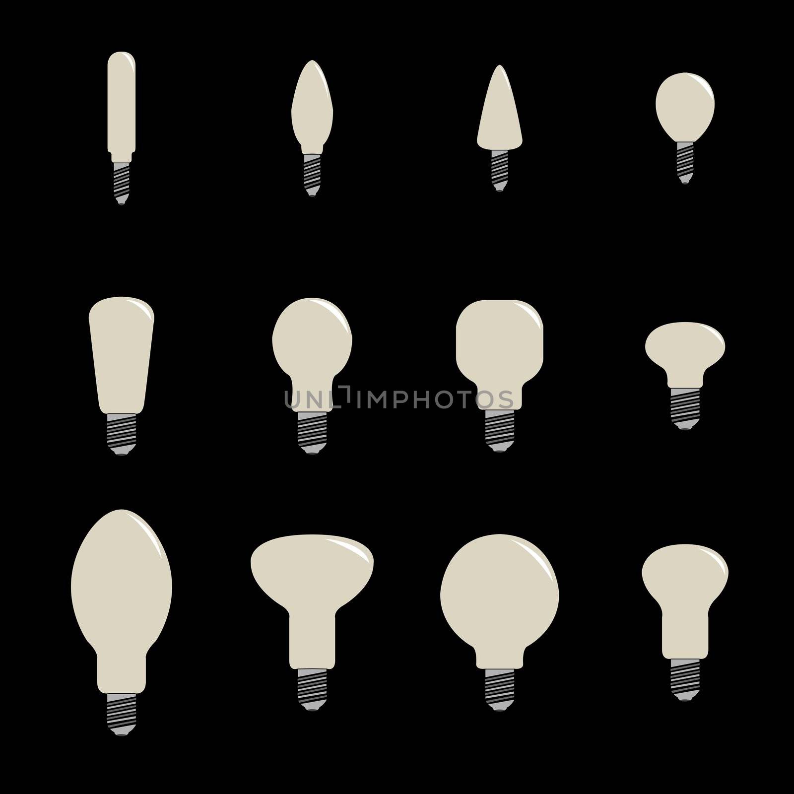 stylized light bulbs by robertosch
