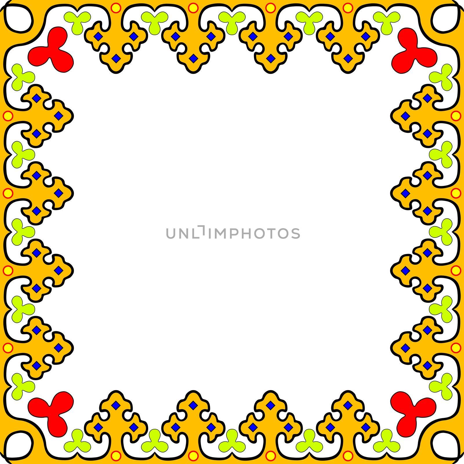 traditional frame against white background, abstract vector art illustration