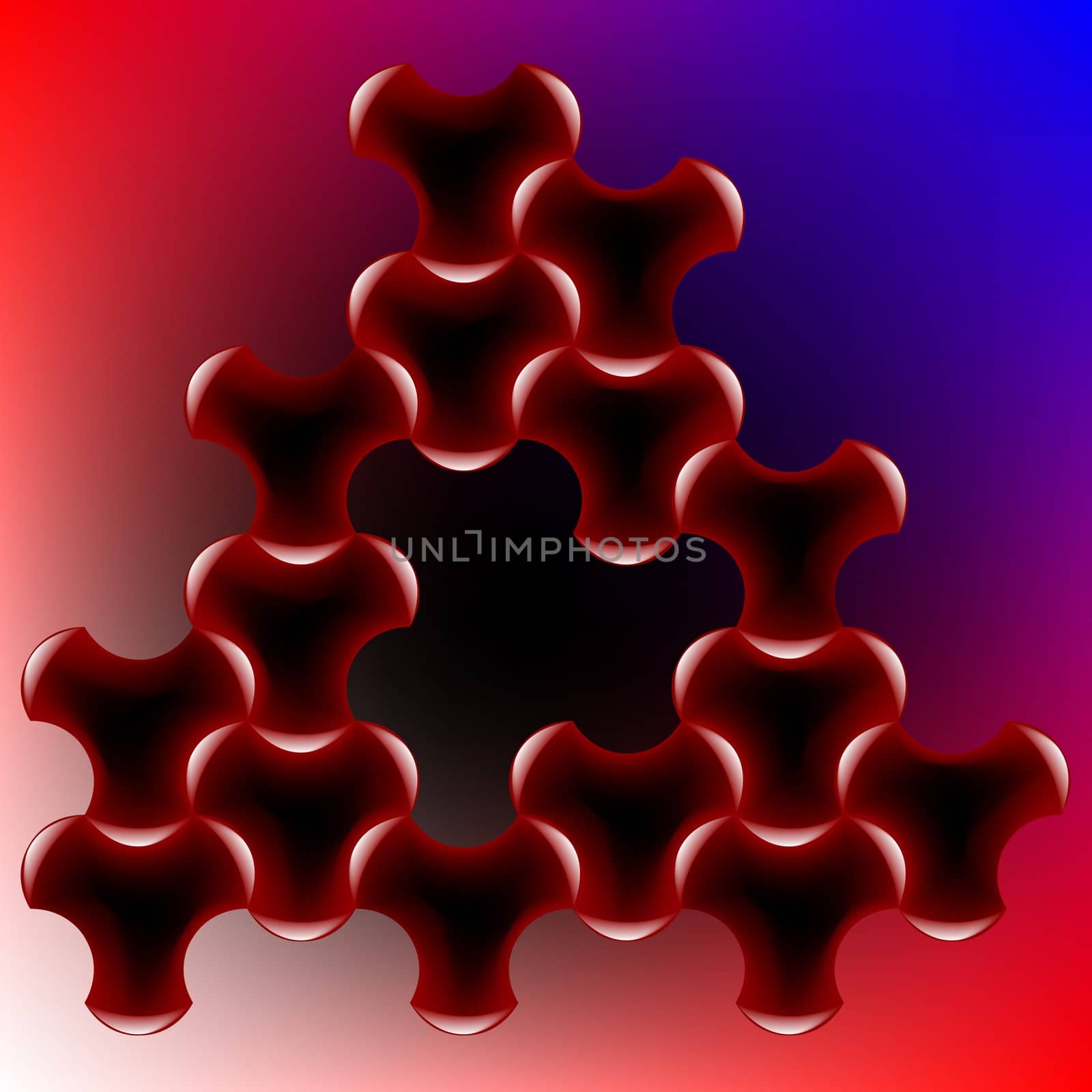triangle puzzle, vector art illustration