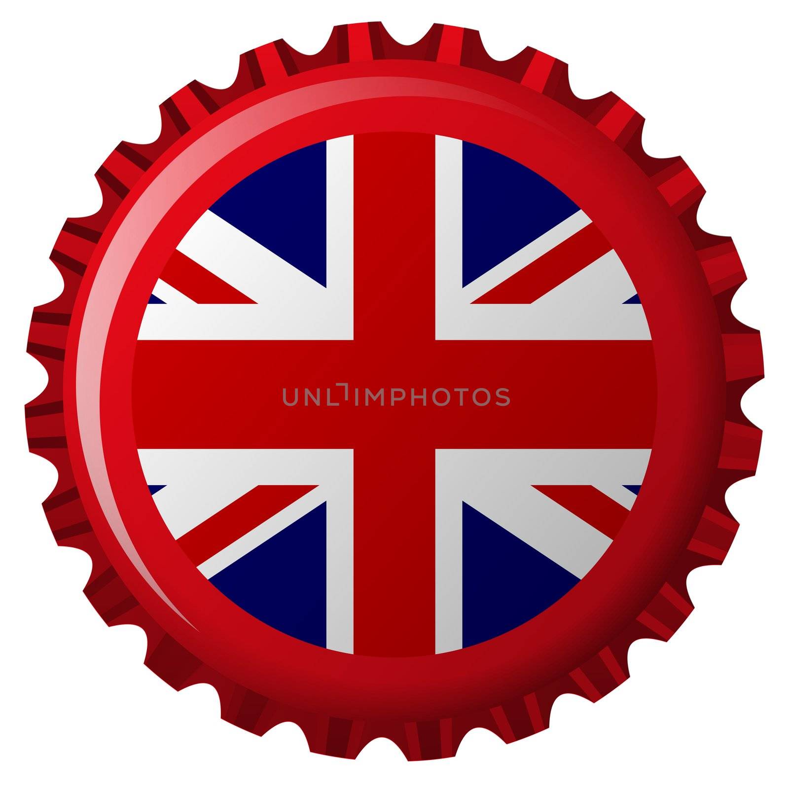 united kingdom stylized flag on bottle cap by robertosch