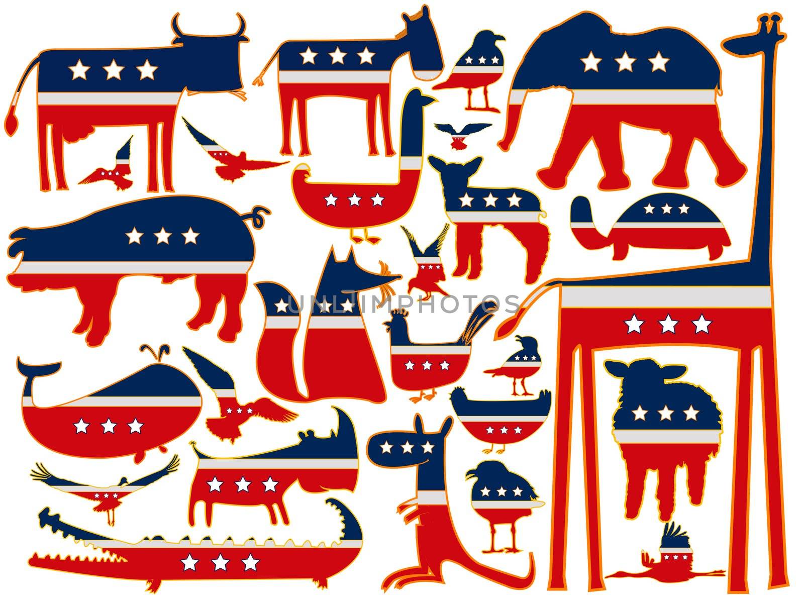 united states stylized animals by robertosch