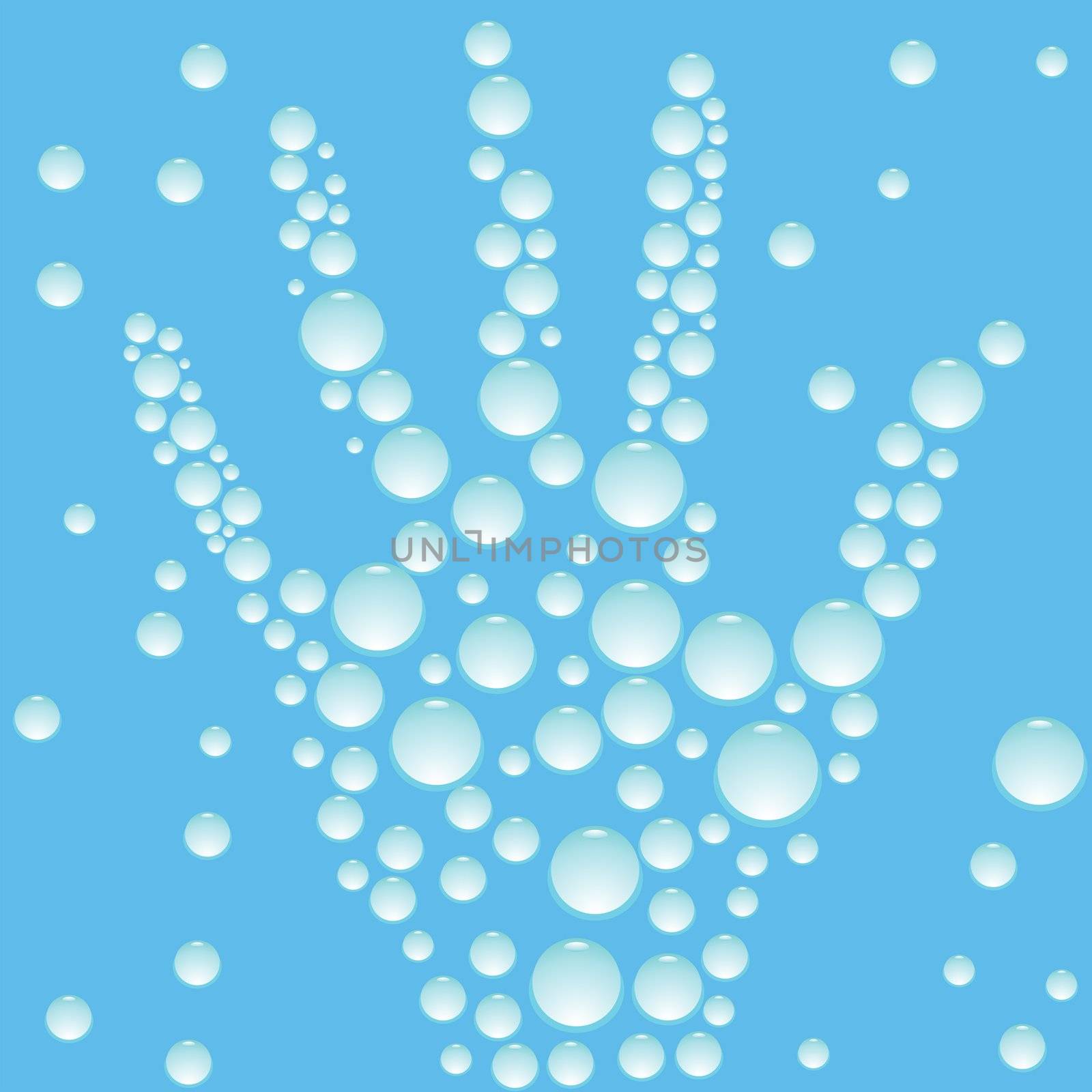 water hand, abstract composition; vector art illustration