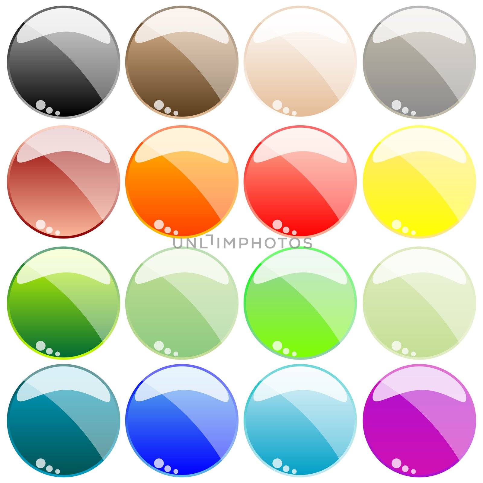 web buttons isolated on white background, abstract art illustration