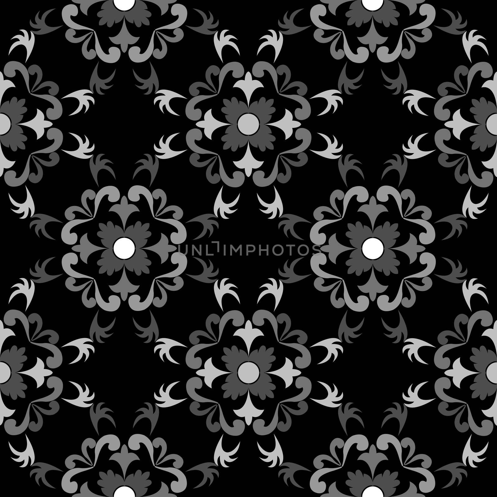 white and black seamless floral pattern by robertosch