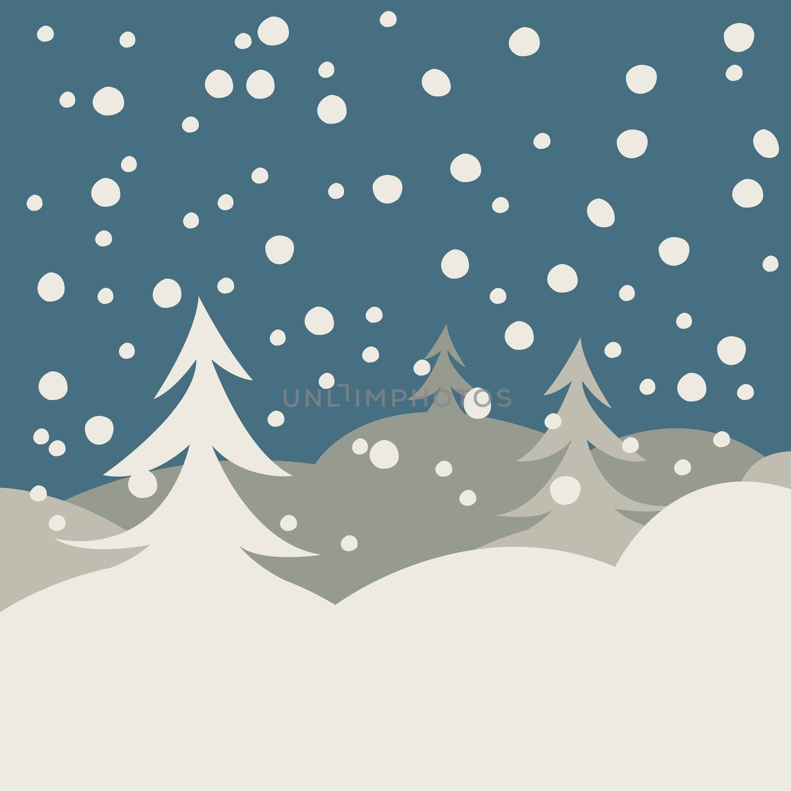 winter illustration card, vector art illustration