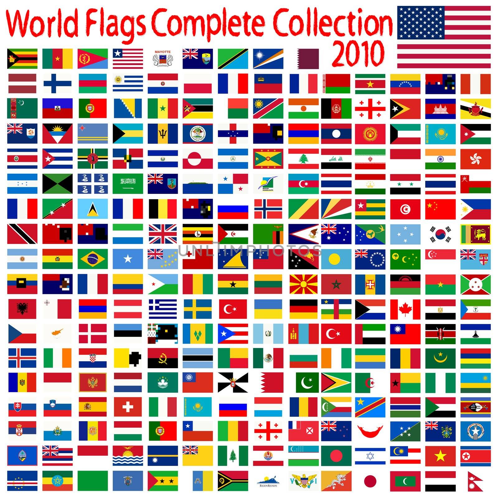 world flags collection, abstract vector art illustration