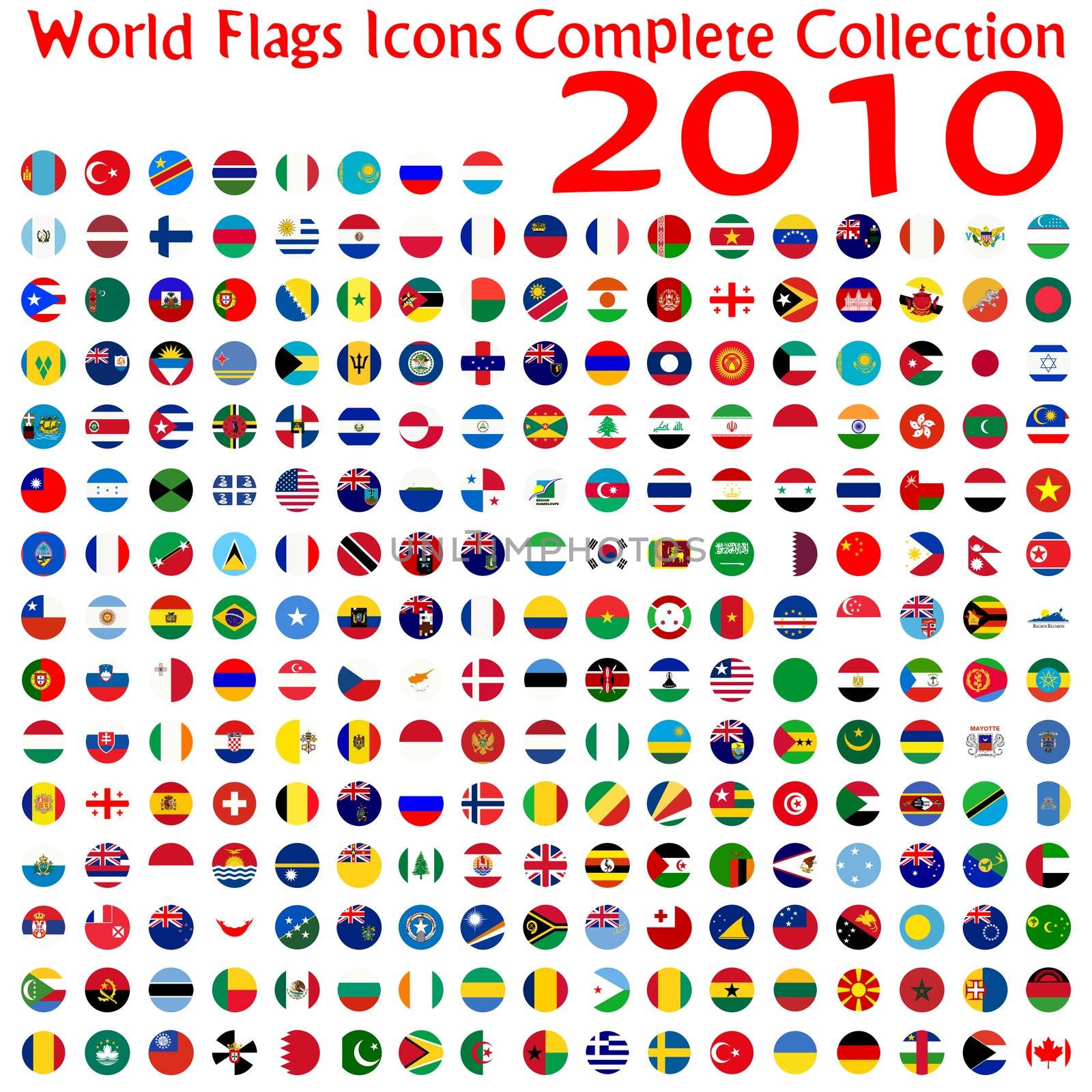 world flags icons collection, abstract vector art illustration