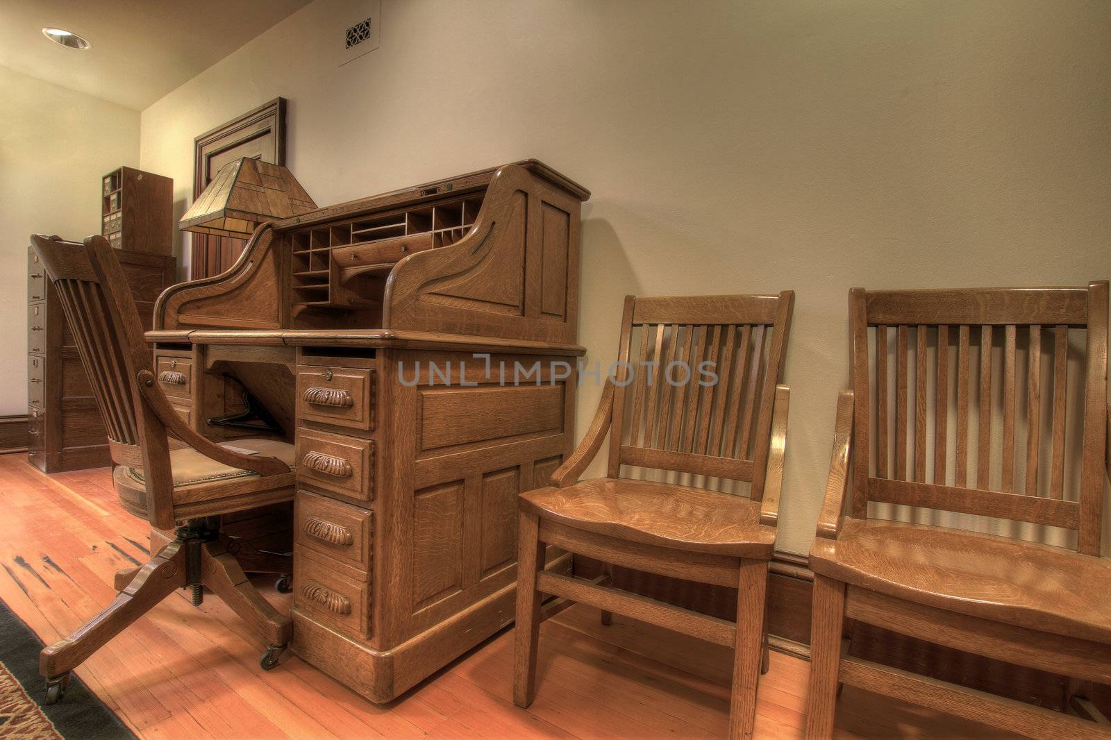 Antique Oak Roll Top Desk by Davidgn