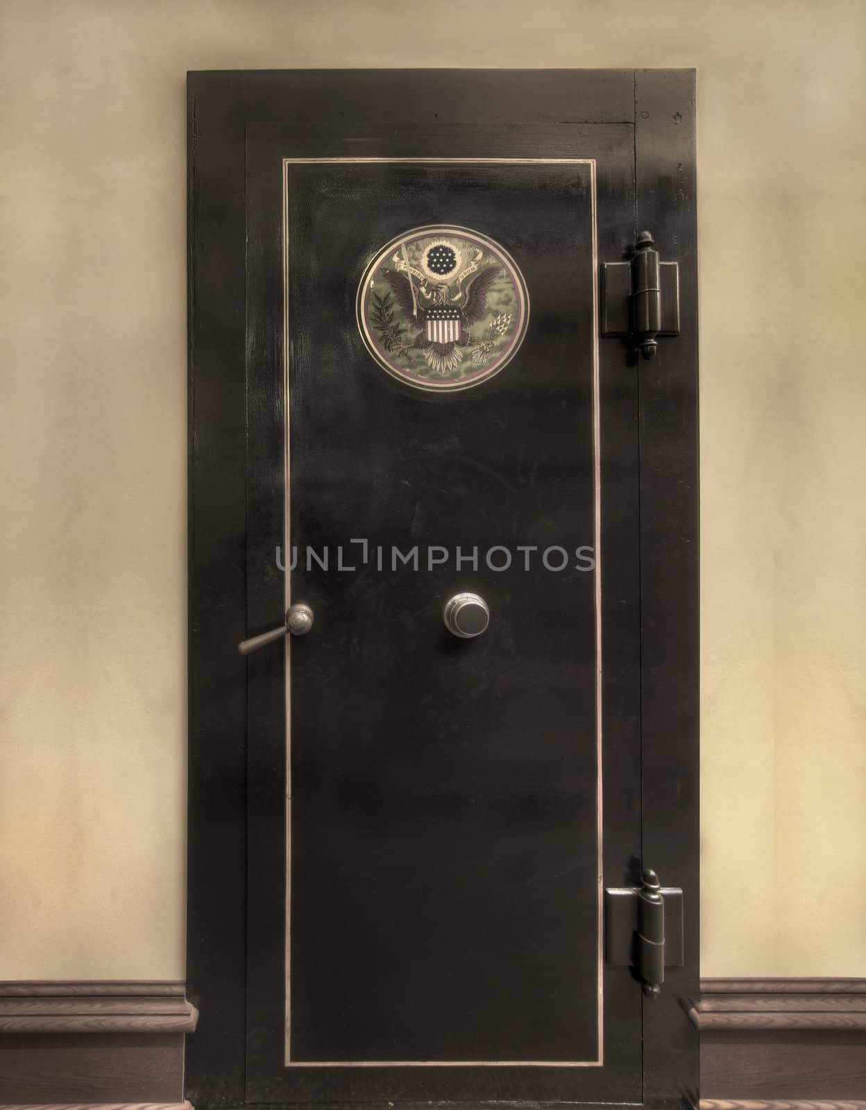 Antique Federal Government Safe in Historic Building Basement