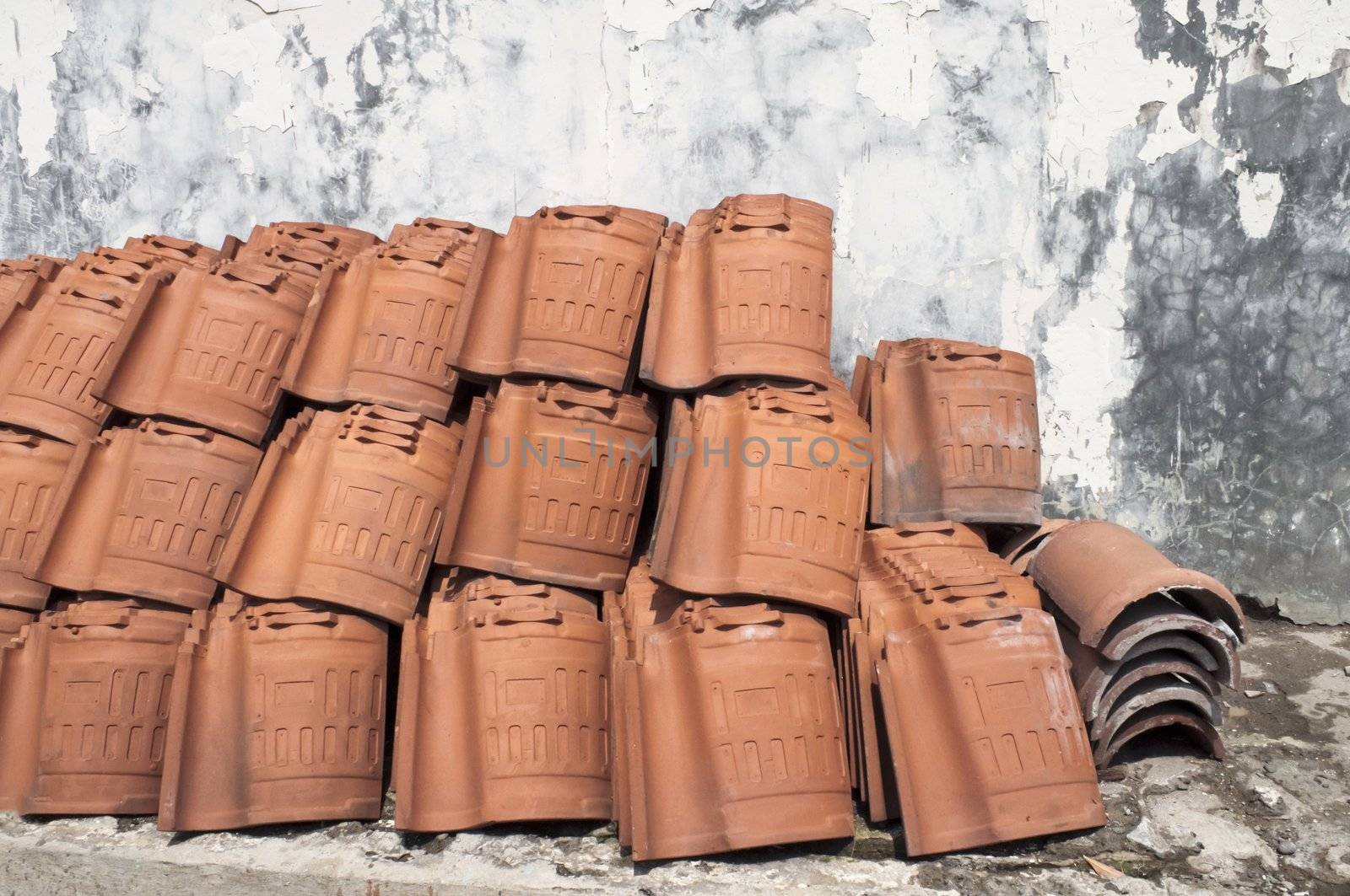 Earthenware tile ready to be used for a roof