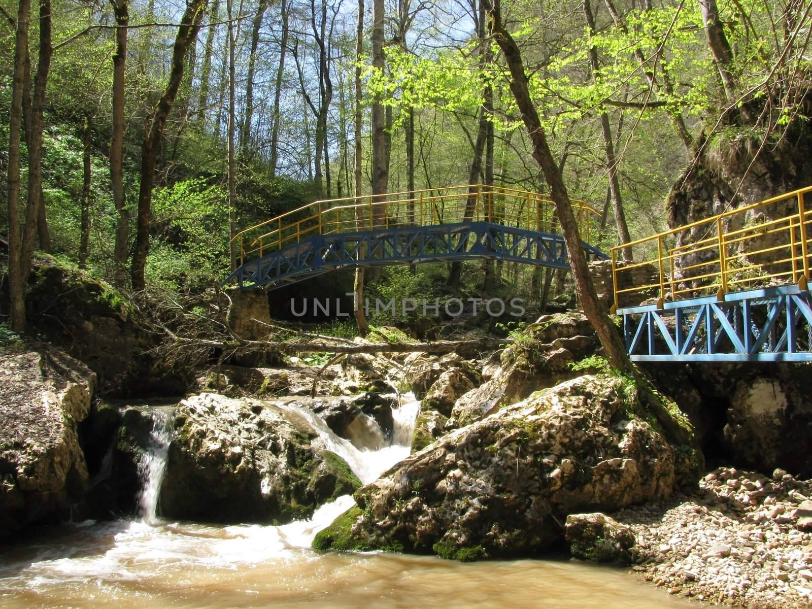 Falls, the river, stream, water, moisture, beauty, Caucasus, relief, landscape, the nature, landscape, kind