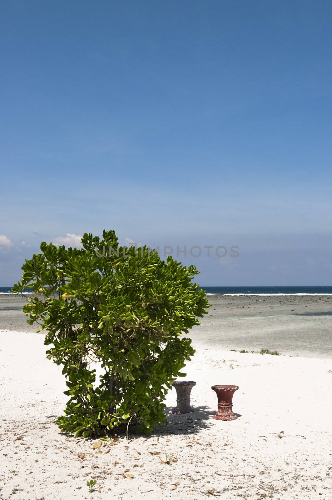 Stool on a beach by rigamondis