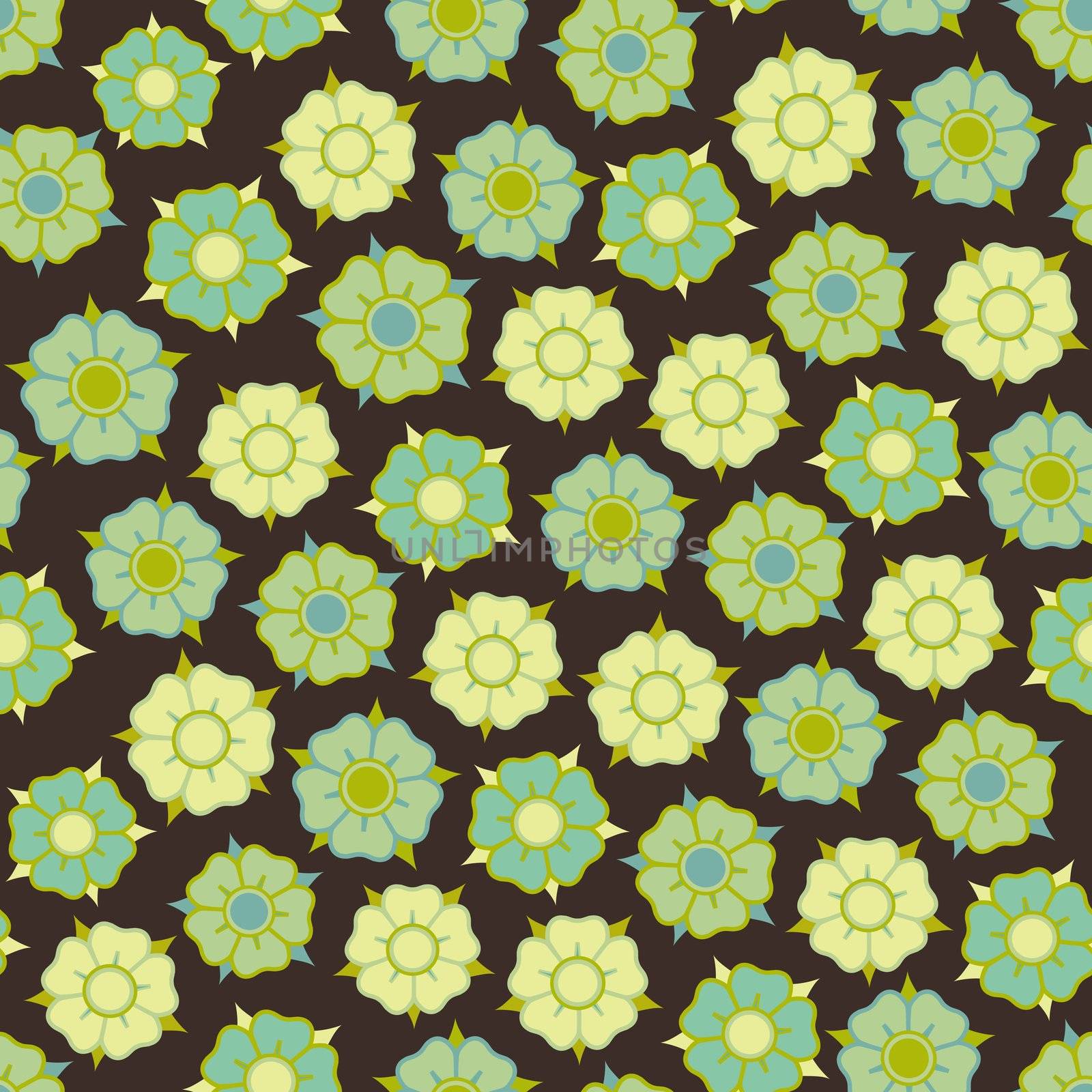 design with seamless flowers pattern by robertosch