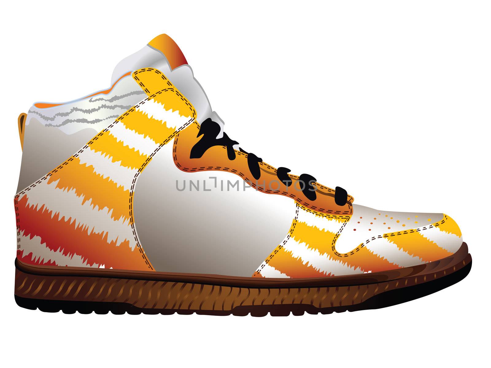 sport shoe over white background, abstract vector art illustration