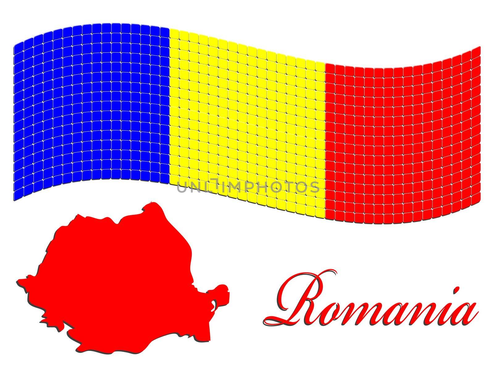 romanian flag and map against white by robertosch