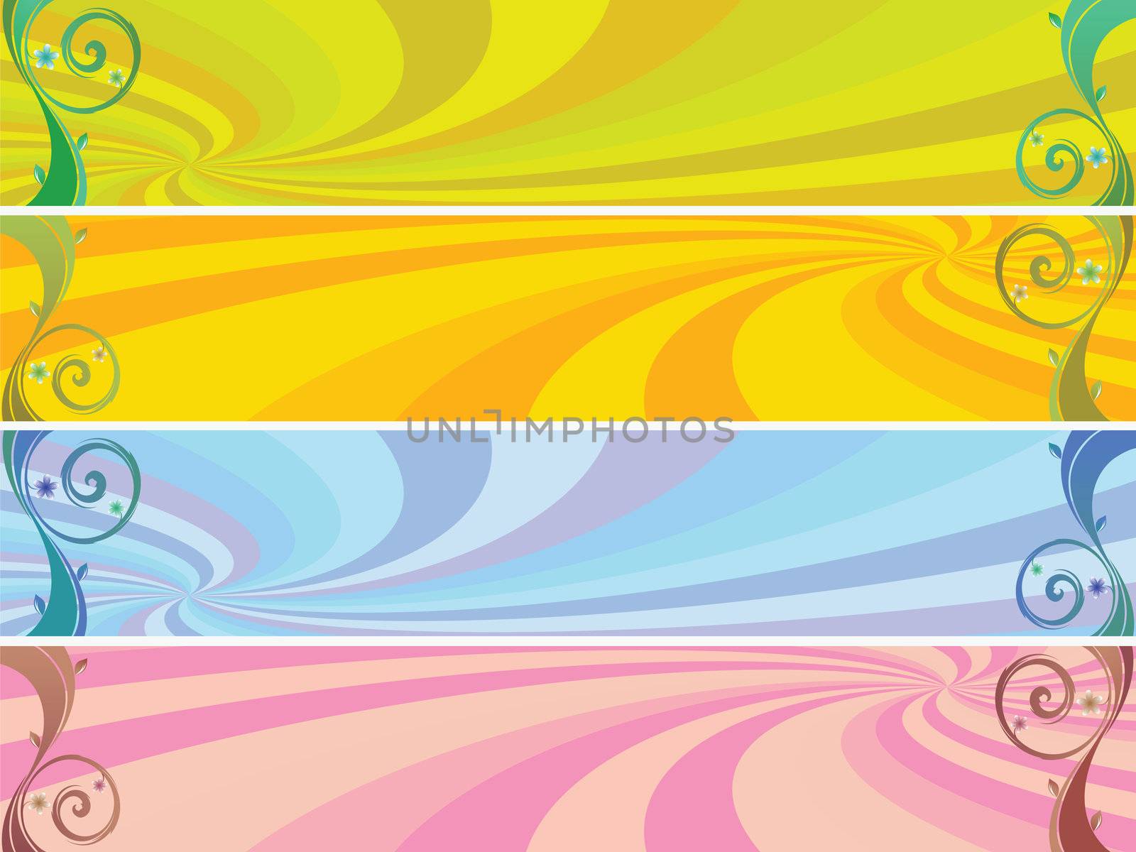 colored headers background, abstract vector art illustration