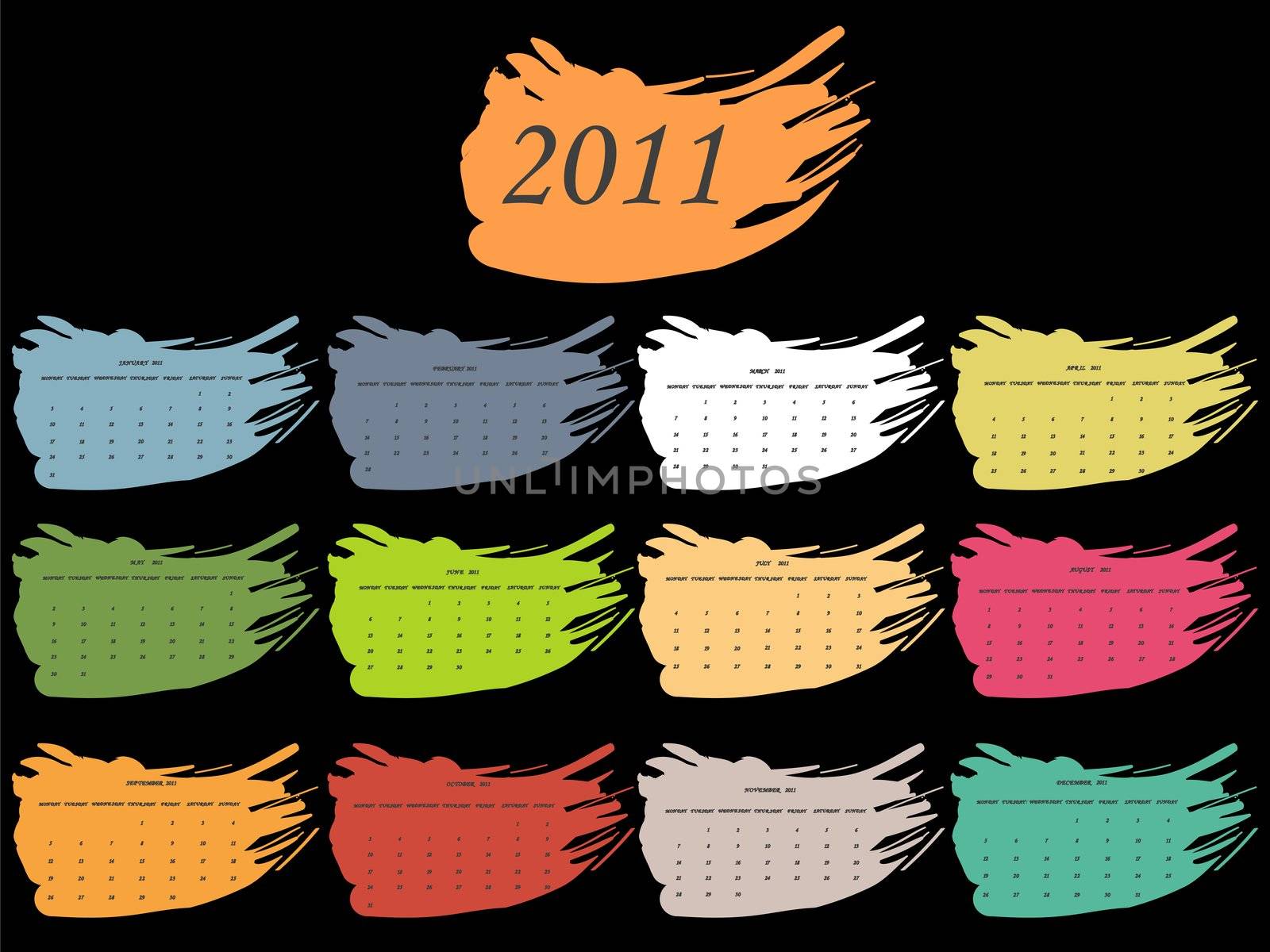 color spot calendar for 2011 by robertosch