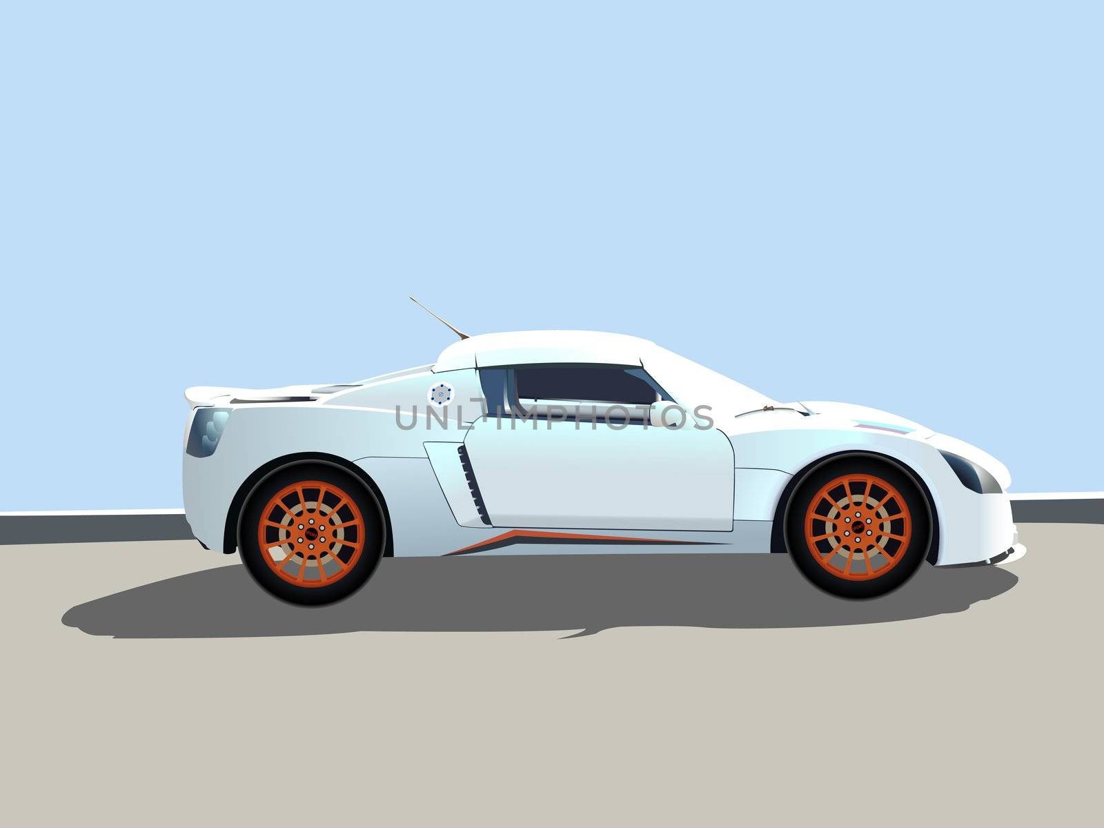 sport car illustration, abstract vector art