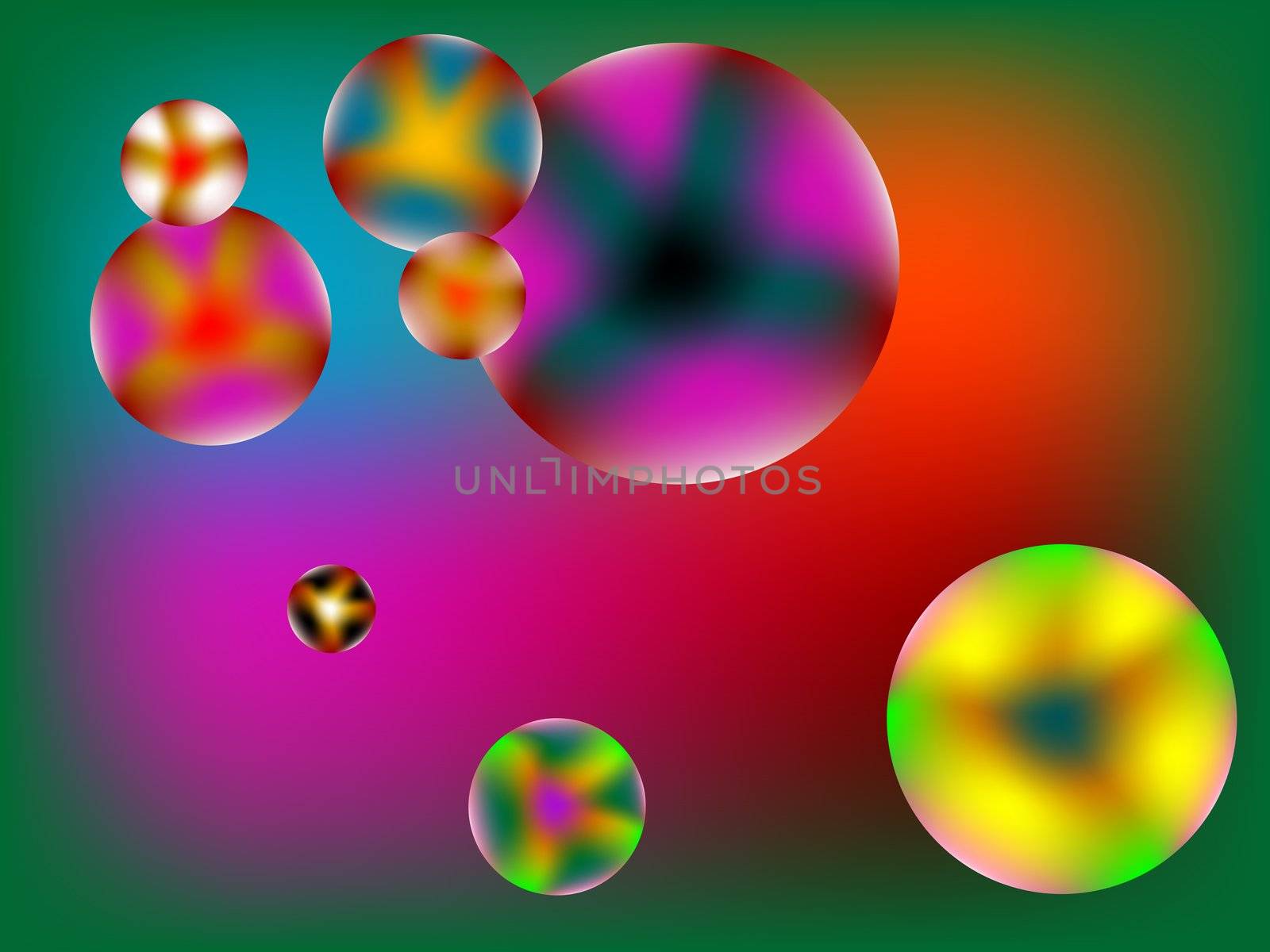 stylized bubbles against colored background, abstract vector art illustration