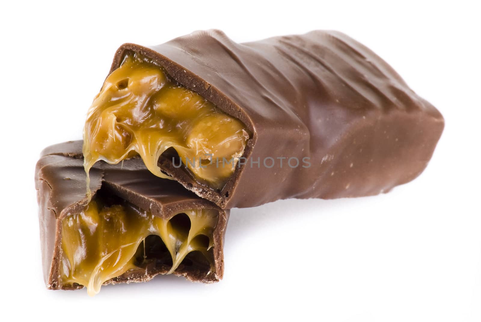 Chocolate bar isolated over white background