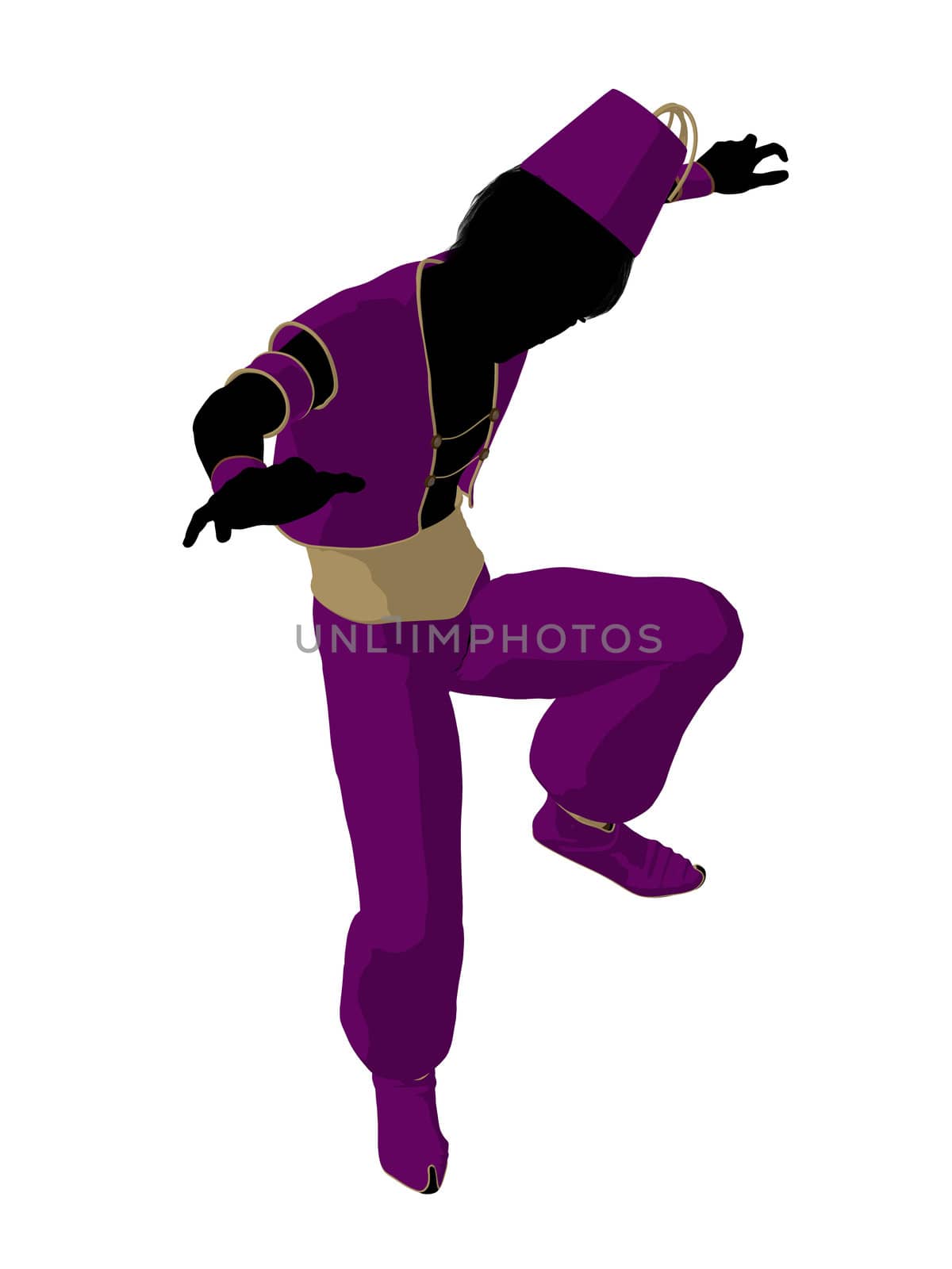 Arabian boy illustration silhouette on a white background