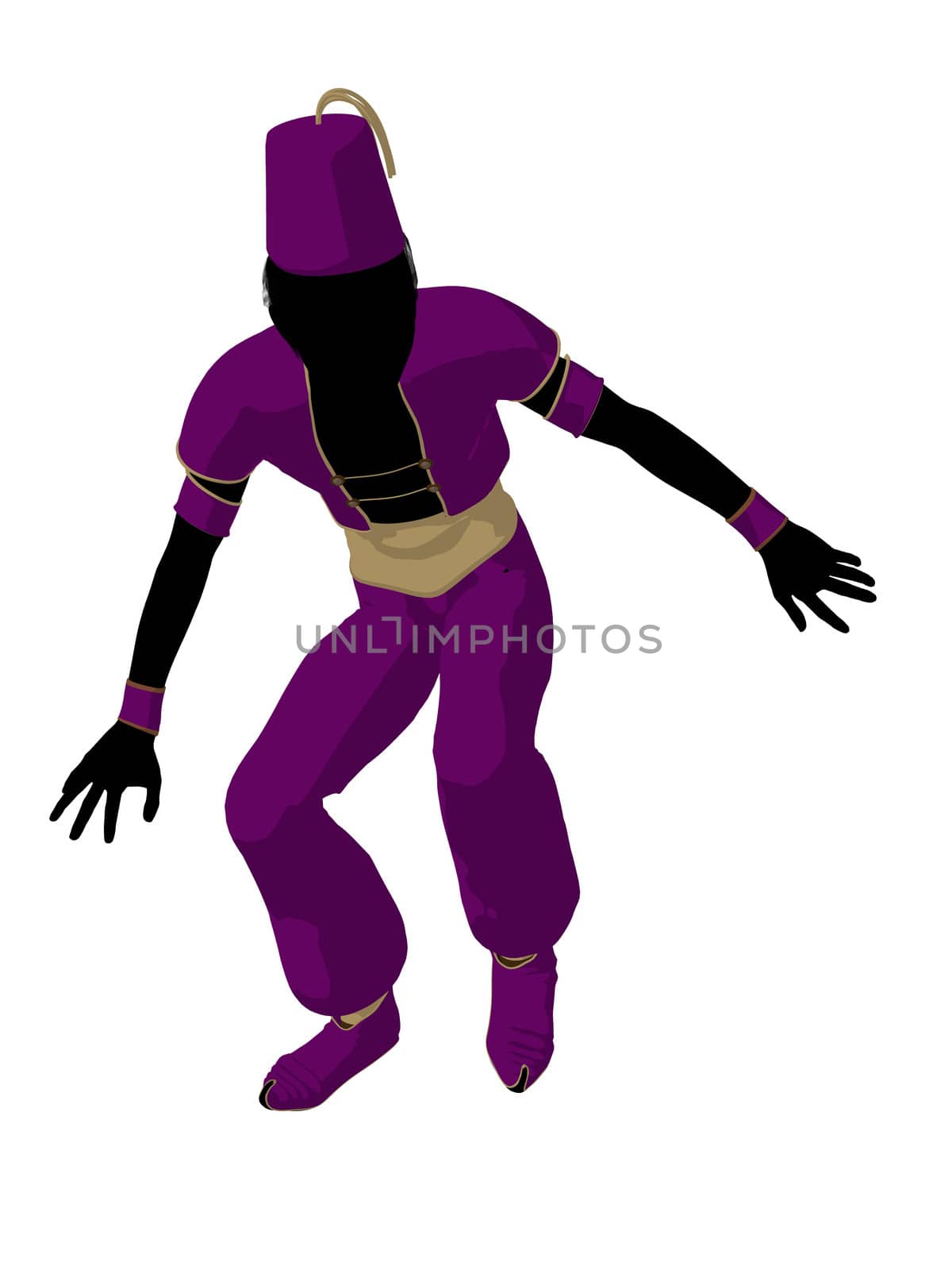 Arabian boy illustration silhouette on a white background