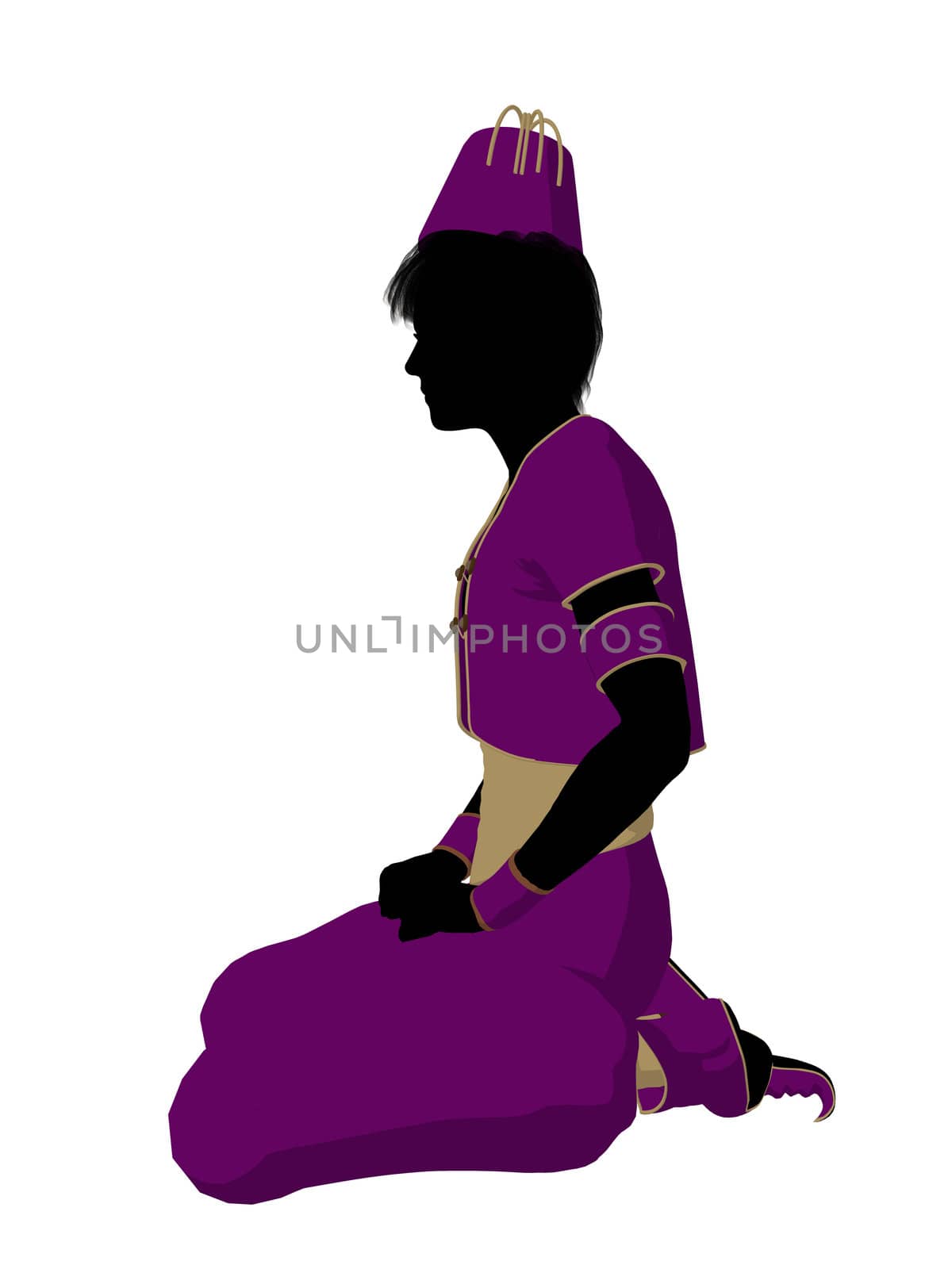 Arabian boy illustration silhouette on a white background