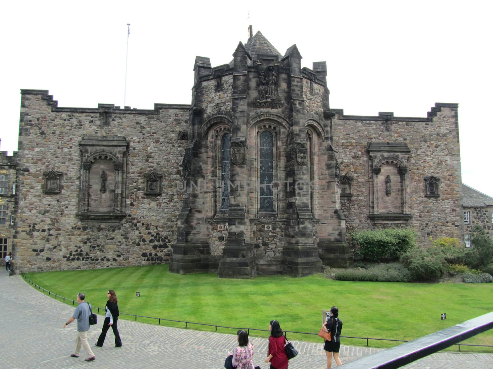 EDINBURGH, SCOTLAND - SEPTEMBER 4: Unidentified visitors at Edinburgh Castle September 4, 2010 in Edinburgh. The Pope visited Edinburgh Castle in September 2010.                 