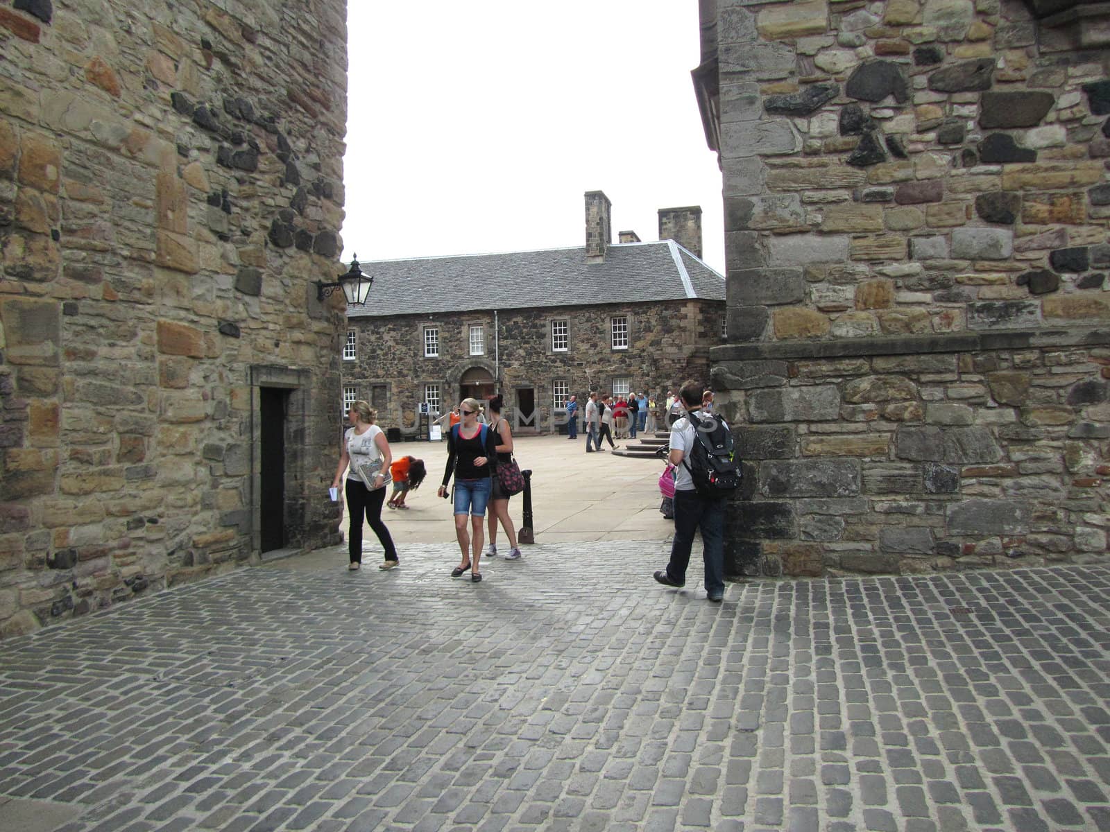 EDINBURGH, SCOTLAND - SEPTEMBER 4: Unidentified visitors at Edinburgh Castle September 4, 2010 in Edinburgh. The Pope visited Edinburgh Castle in September 2010.                 