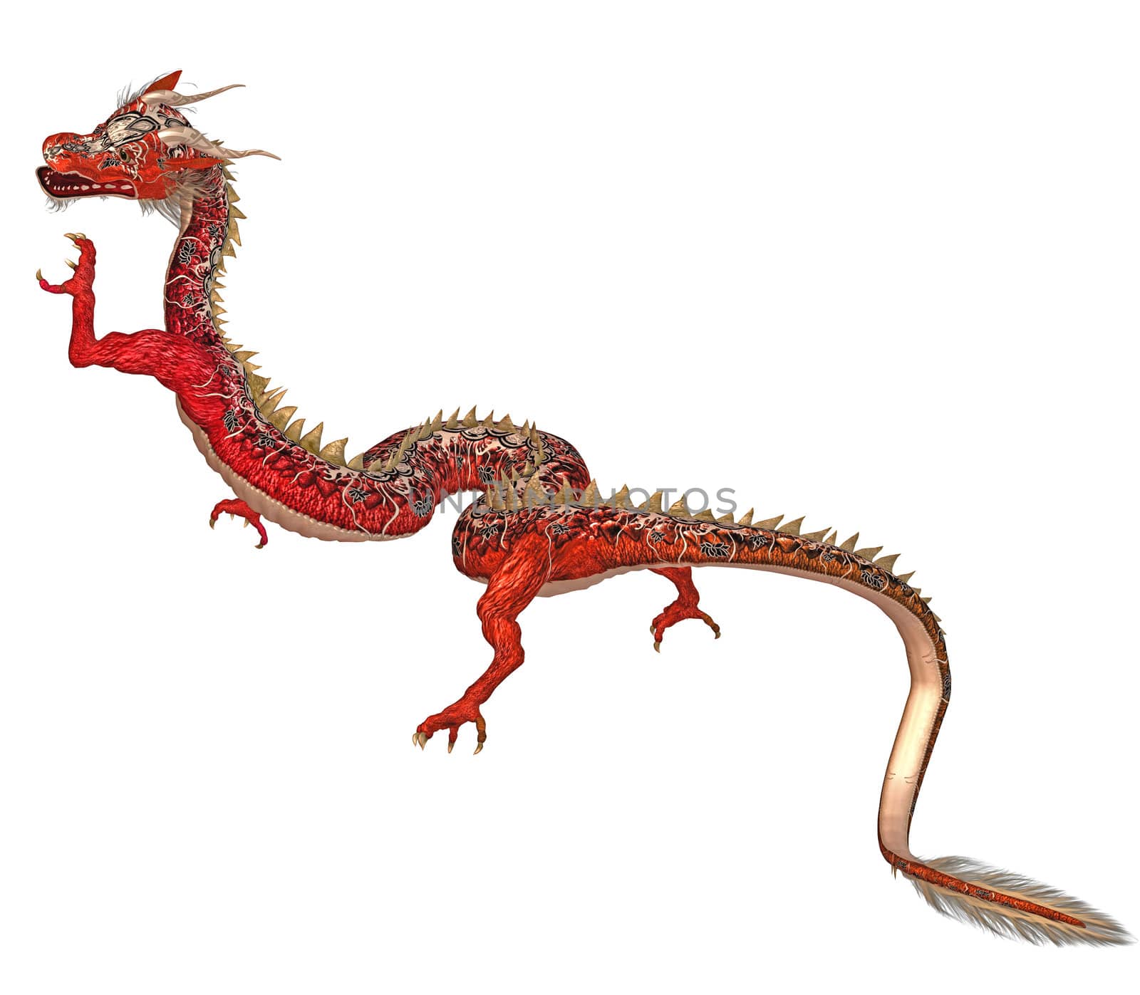 3d render of an eastern dragon