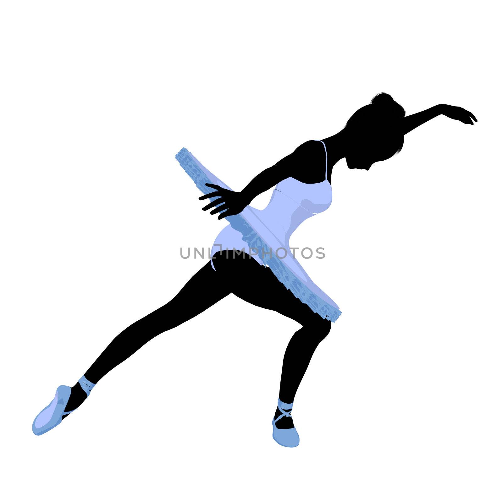 Ballerina silhouette on a white background