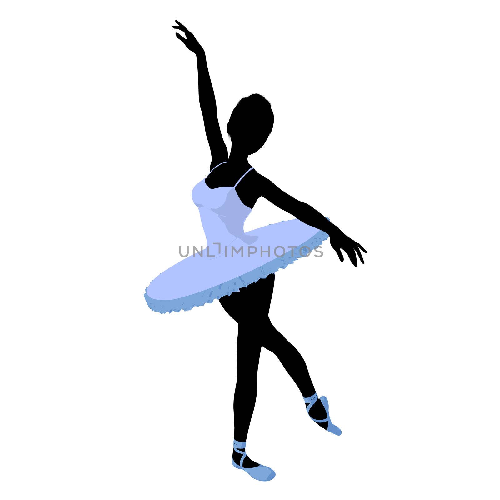 Ballerina silhouette on a white background