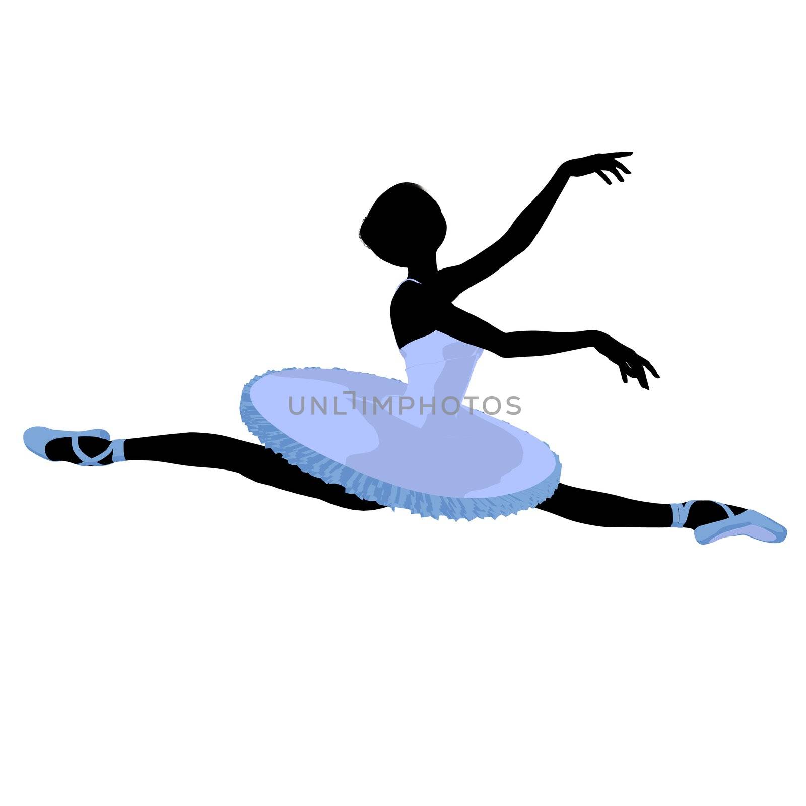 Ballerina silhouette on a white background