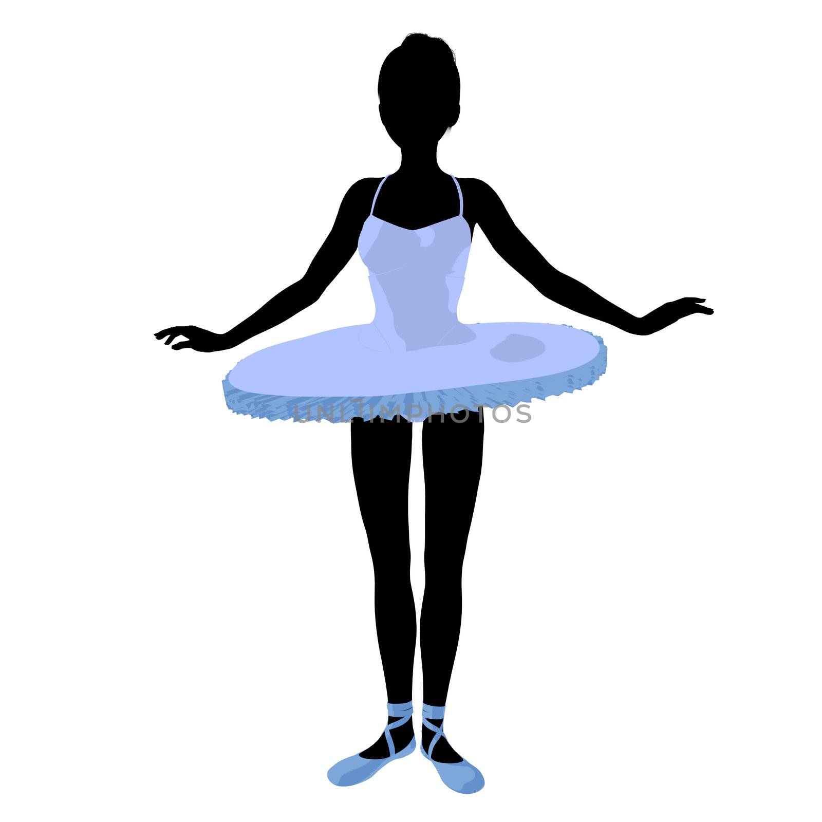 Ballerina silhouette on a white background