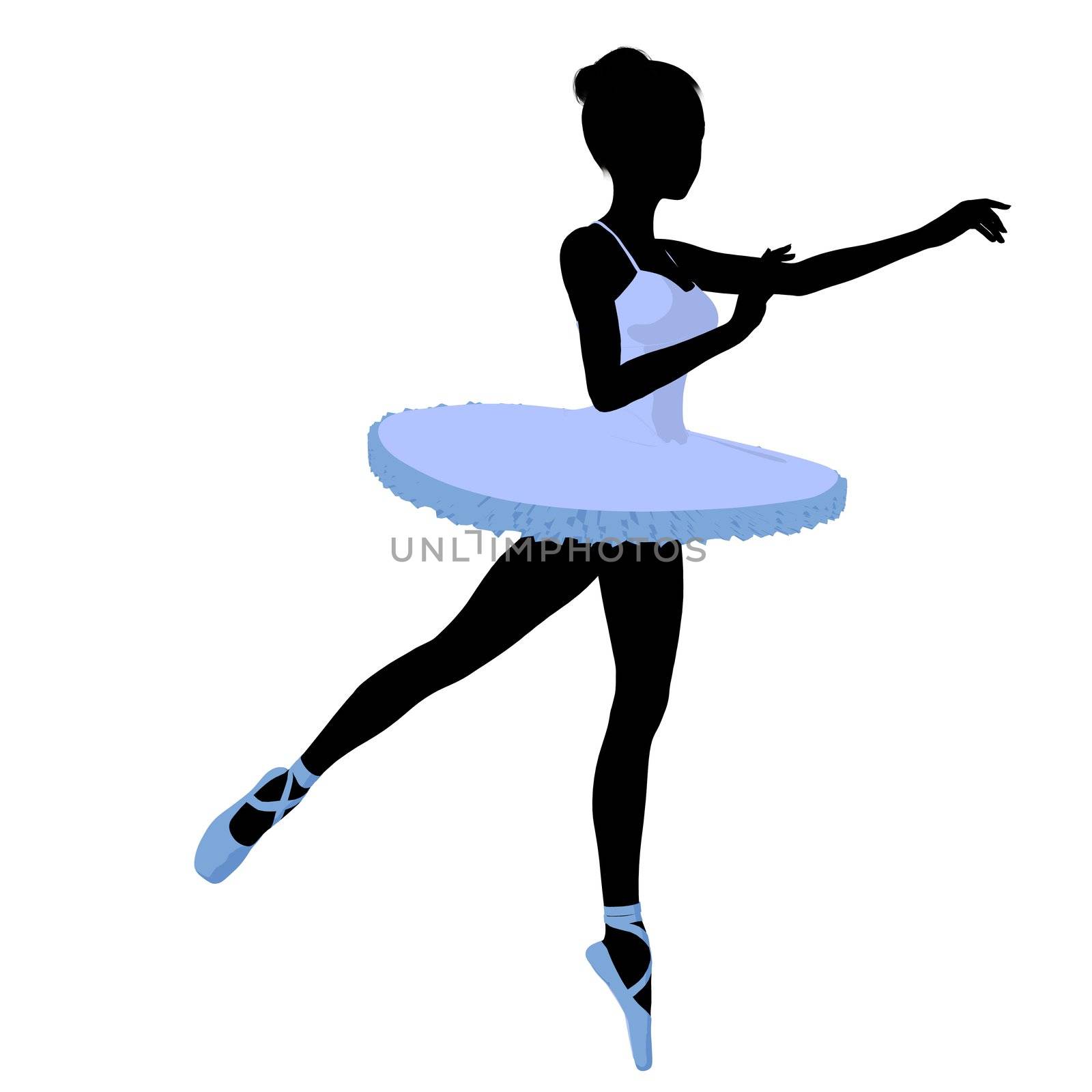 Ballerina silhouette on a white background