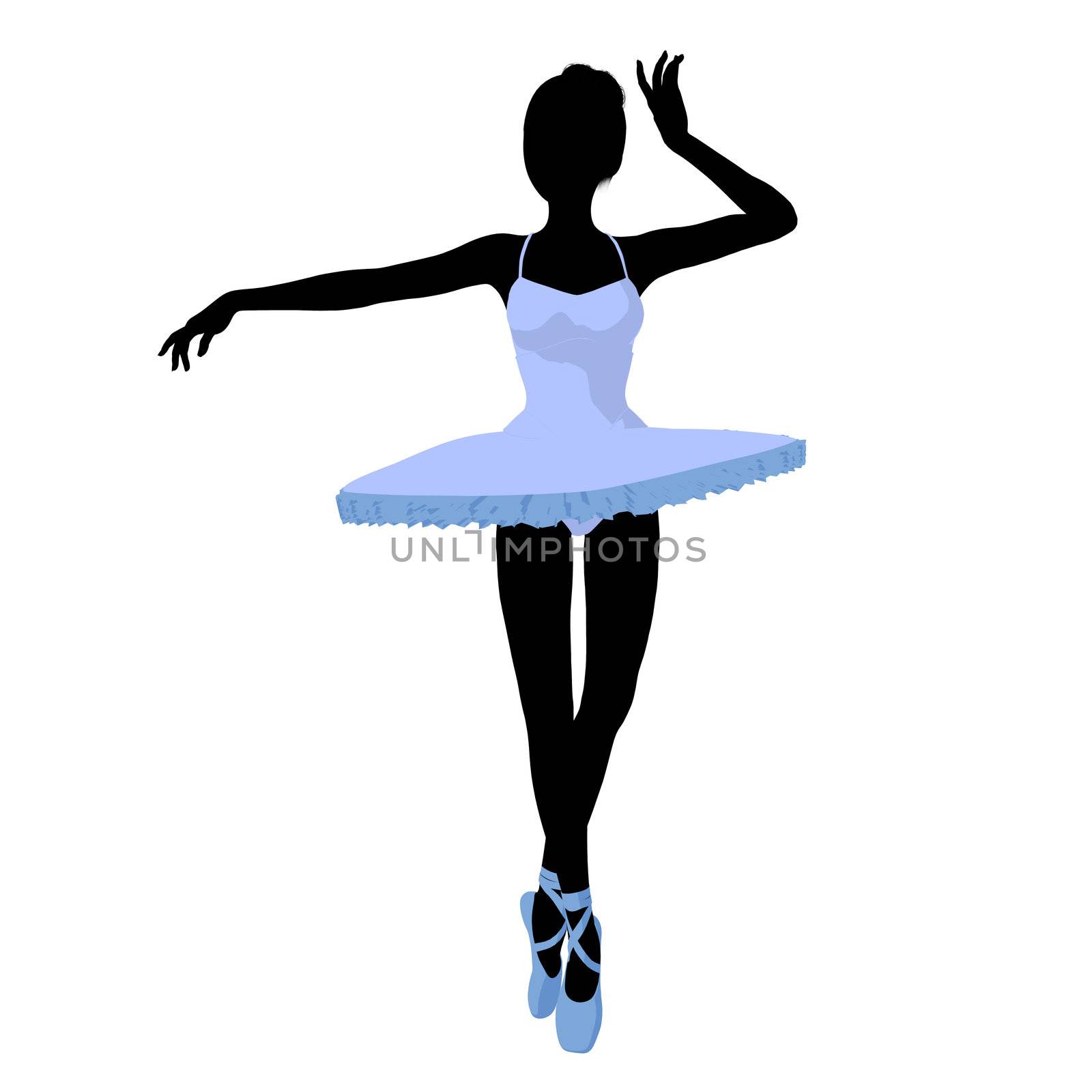 Ballerina silhouette on a white background