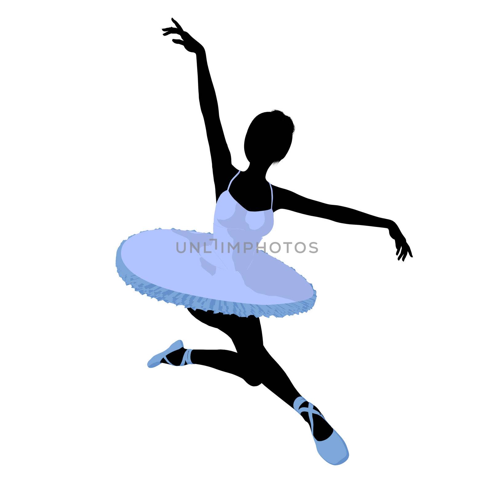 Ballerina silhouette on a white background