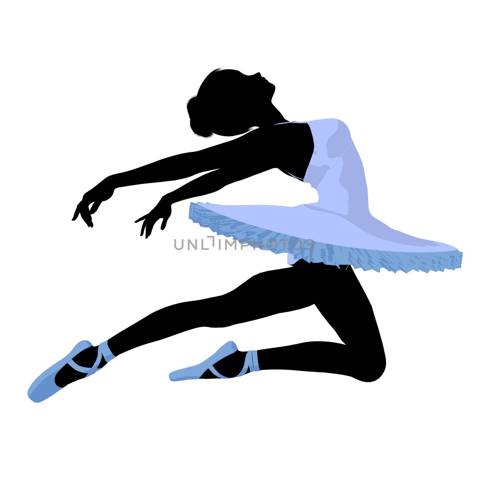 Ballerina silhouette on a white background