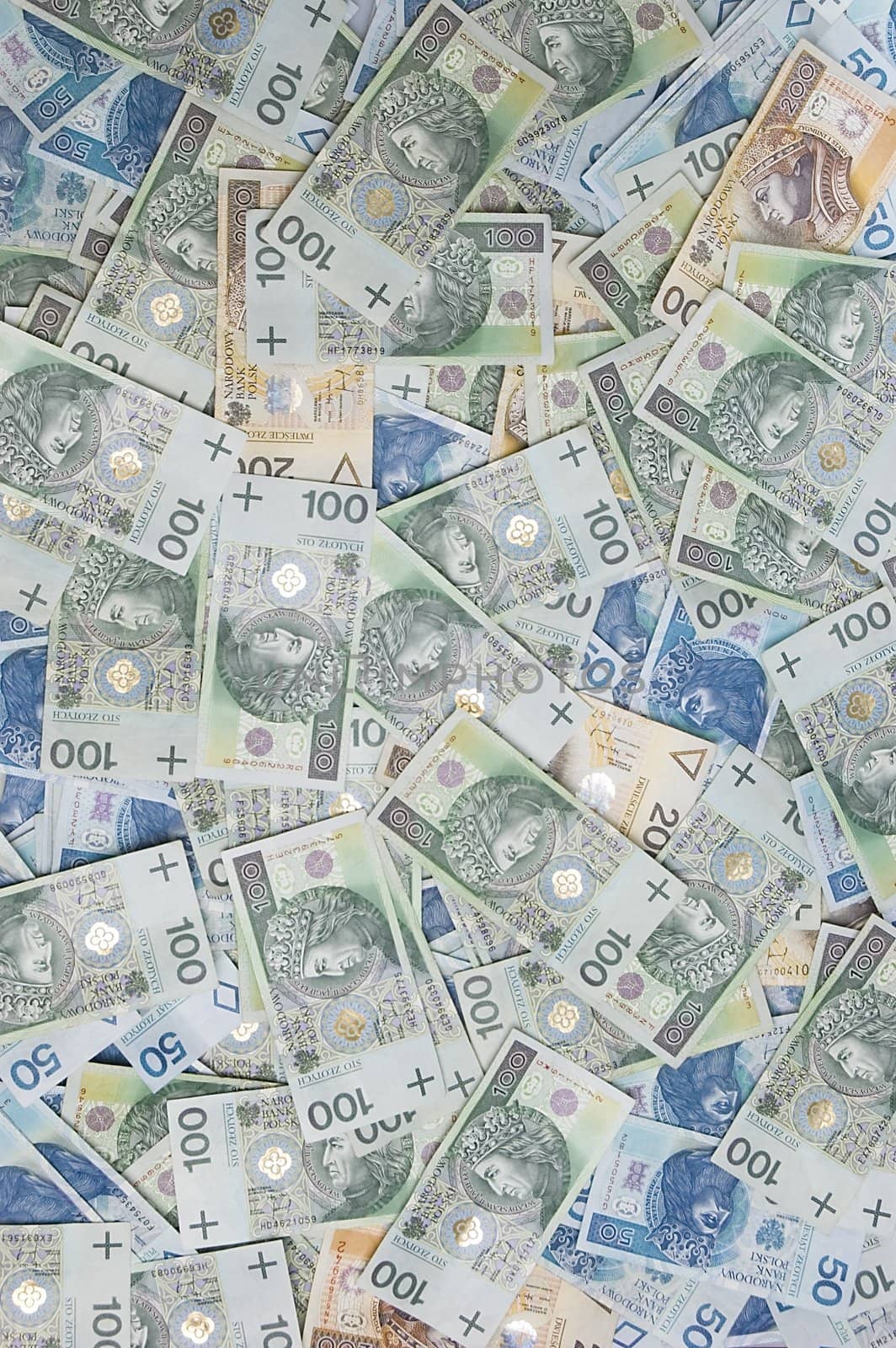 background made of polish zloty banknotes