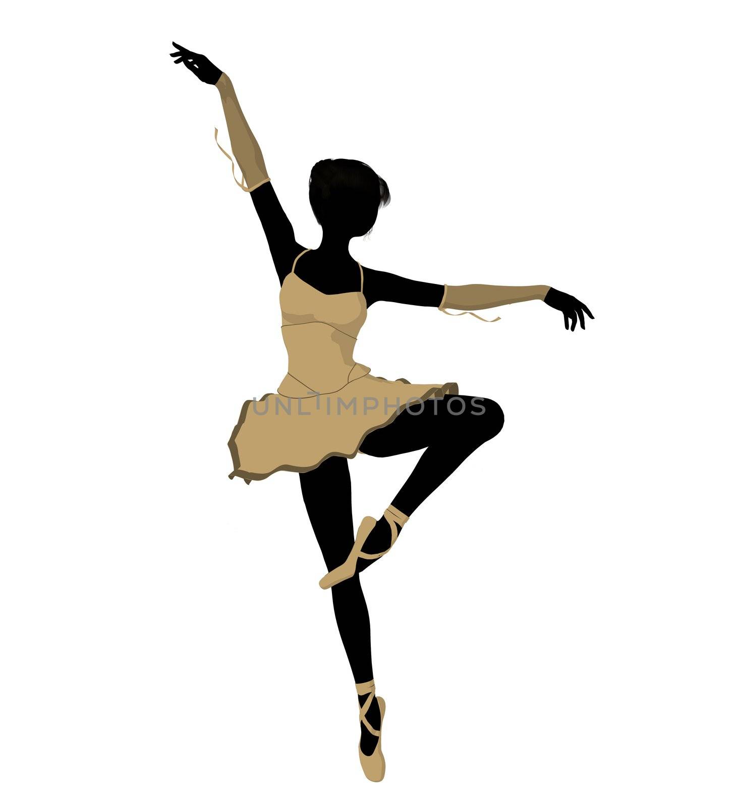 Ballerina silhouette on a white background