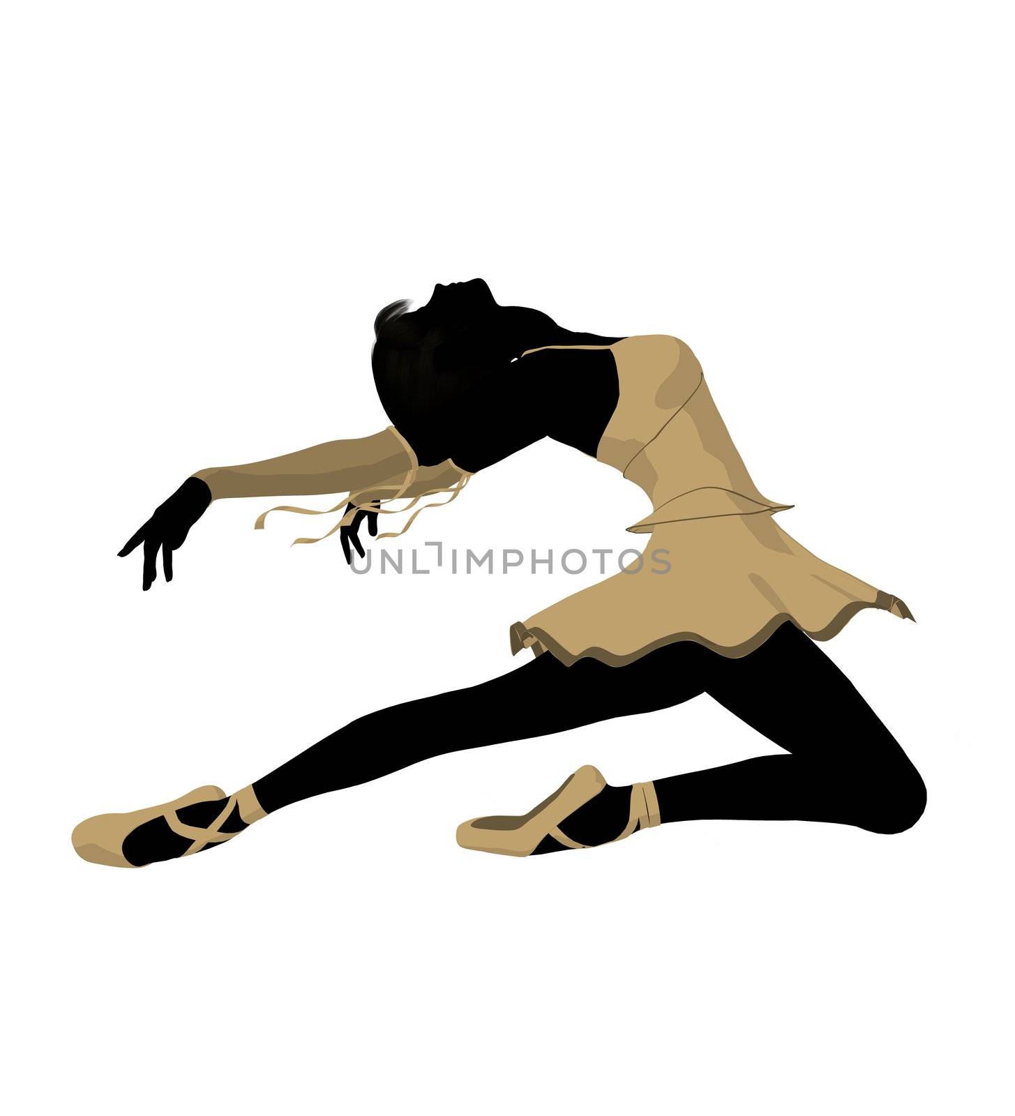 Ballerina silhouette on a white background