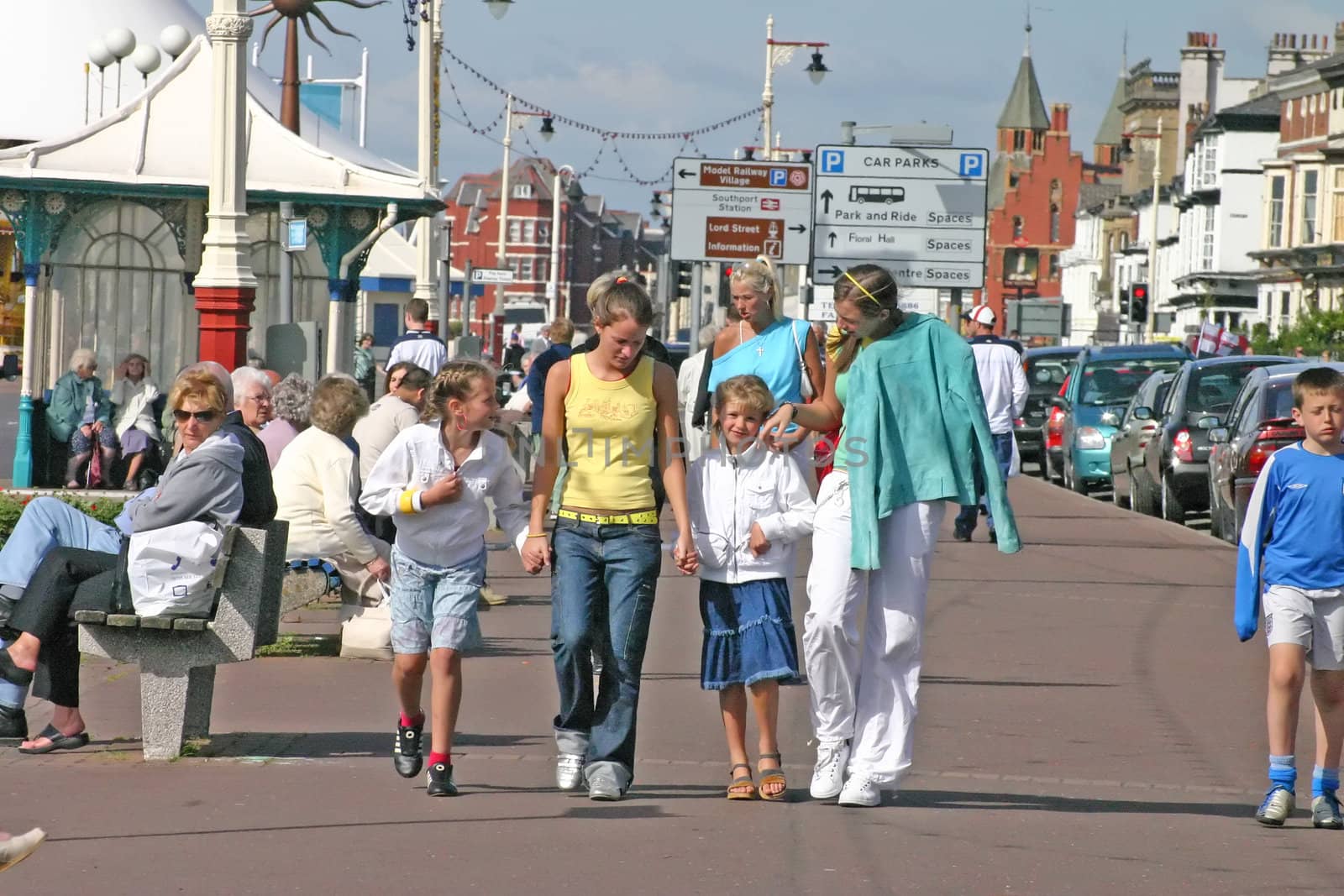 Family on Promenade in Southport UK by green308