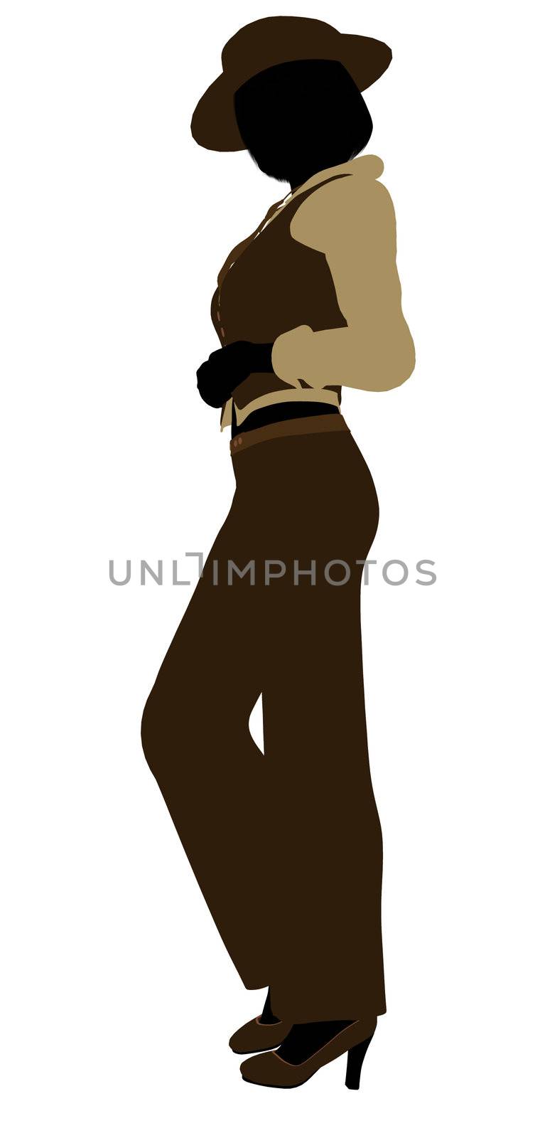 Female jazz dancer illustration silhouette on a white background